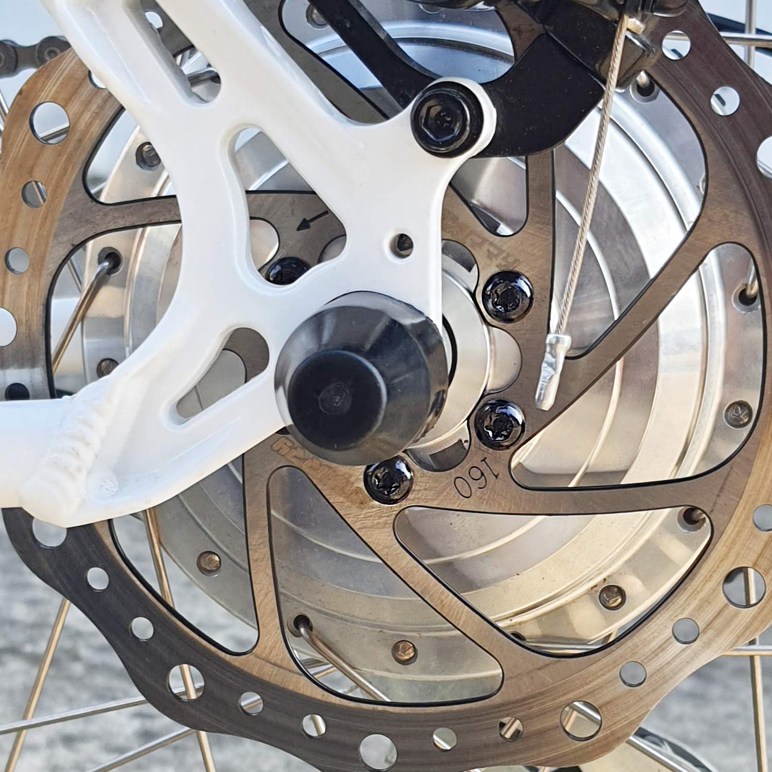 SPEEDWOX 12 viti rotore bicicletta bulloni rotore freno a disco M5 x 10 mm bulloni rotore MTB nero con chiave a stella T25 per bici da strada MTB