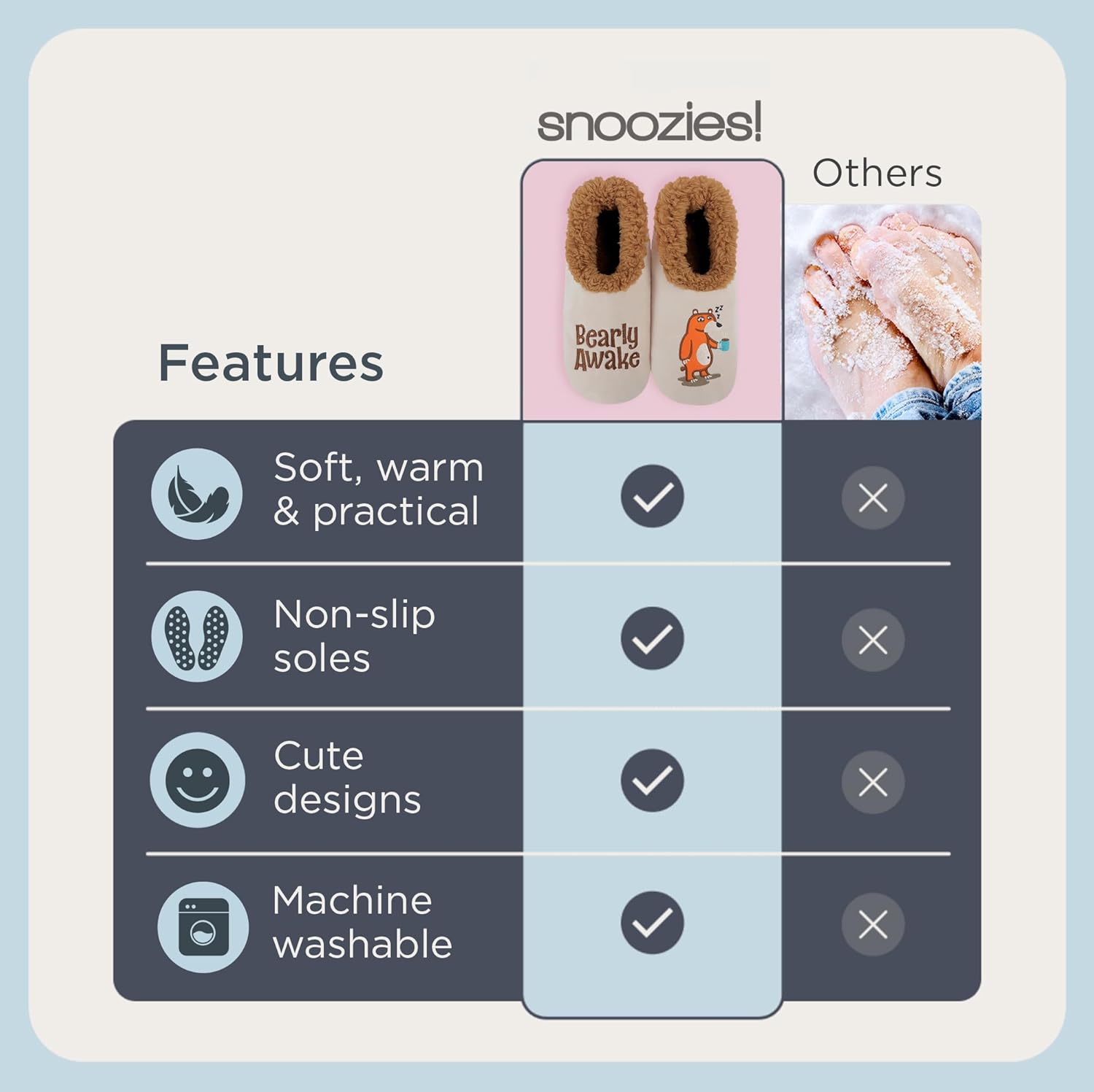 Snoozies Animal Slipper Socks for Women, Funny Animal and Fuzzy Slippers Soft Non-Slip with Sherpa Lining, Cute Slippers - Image 4