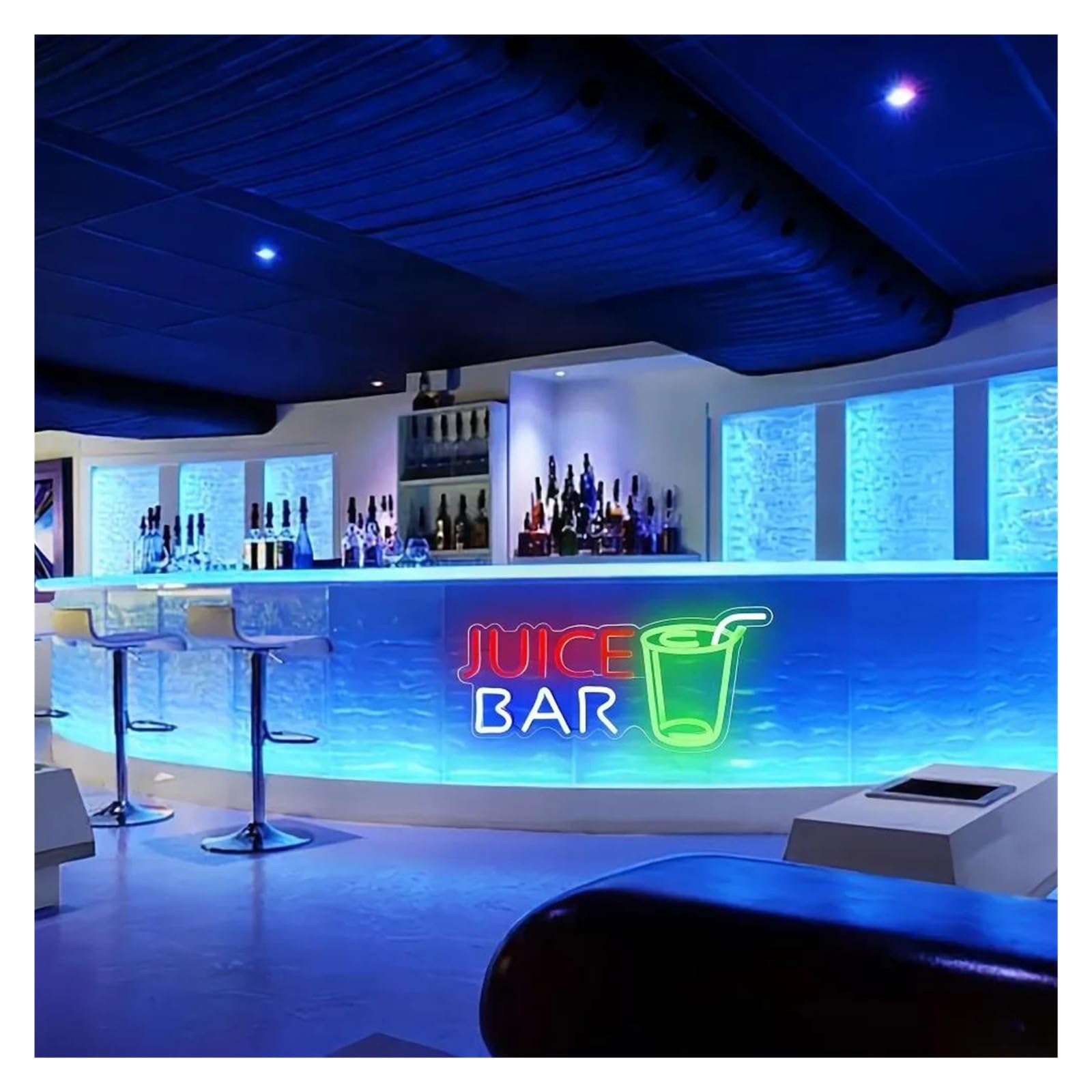 Luces de neón Letrero De Neón JUICE BAR, Con Leche, Té, Bebidas De Frutas, Luz Nocturna Para Fiestas, Cafeterías, Tiendas De Bebidas, Decoración De Sala 41cmх18cm