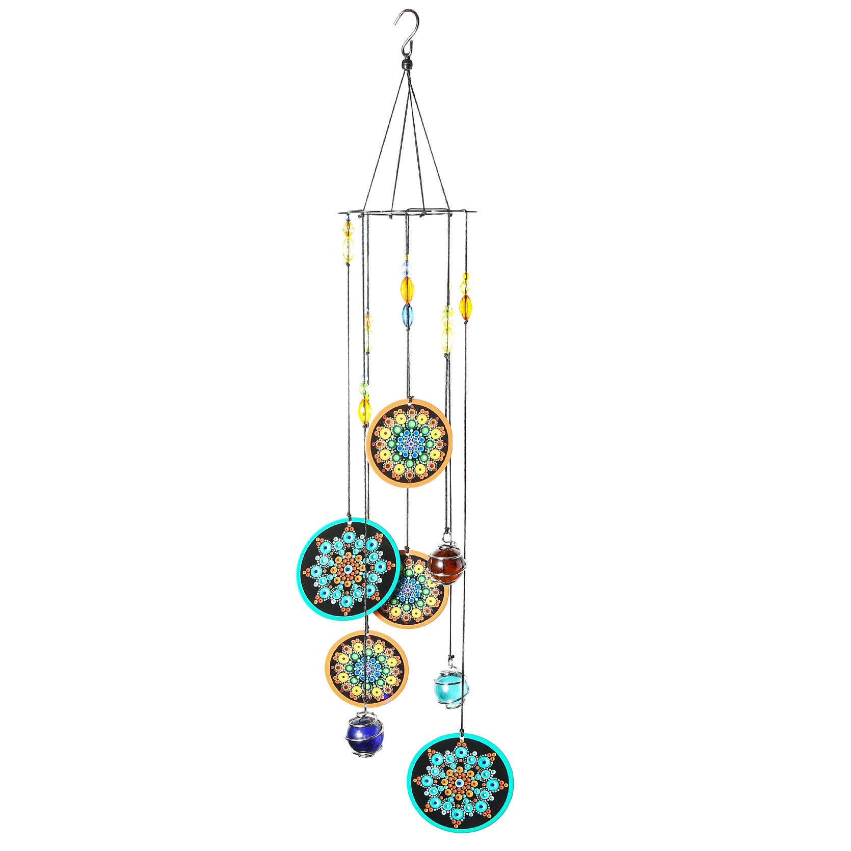 COTO Wind Chimes Outdoor Indoor Hanging, Mandala Dot Wind Chimes Bells Wall Hanging Decor Memorial Windchimes for Garden, Yard, Patio, Home Decoration and Gift