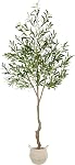 Warmplants Arbre artificiel, 7ft Faux feuilles d'olive Plante avec panier, Intérieur Extérieur Faux Olive Topiaire Arbre en soie pour la maison Salon Bureau Décor