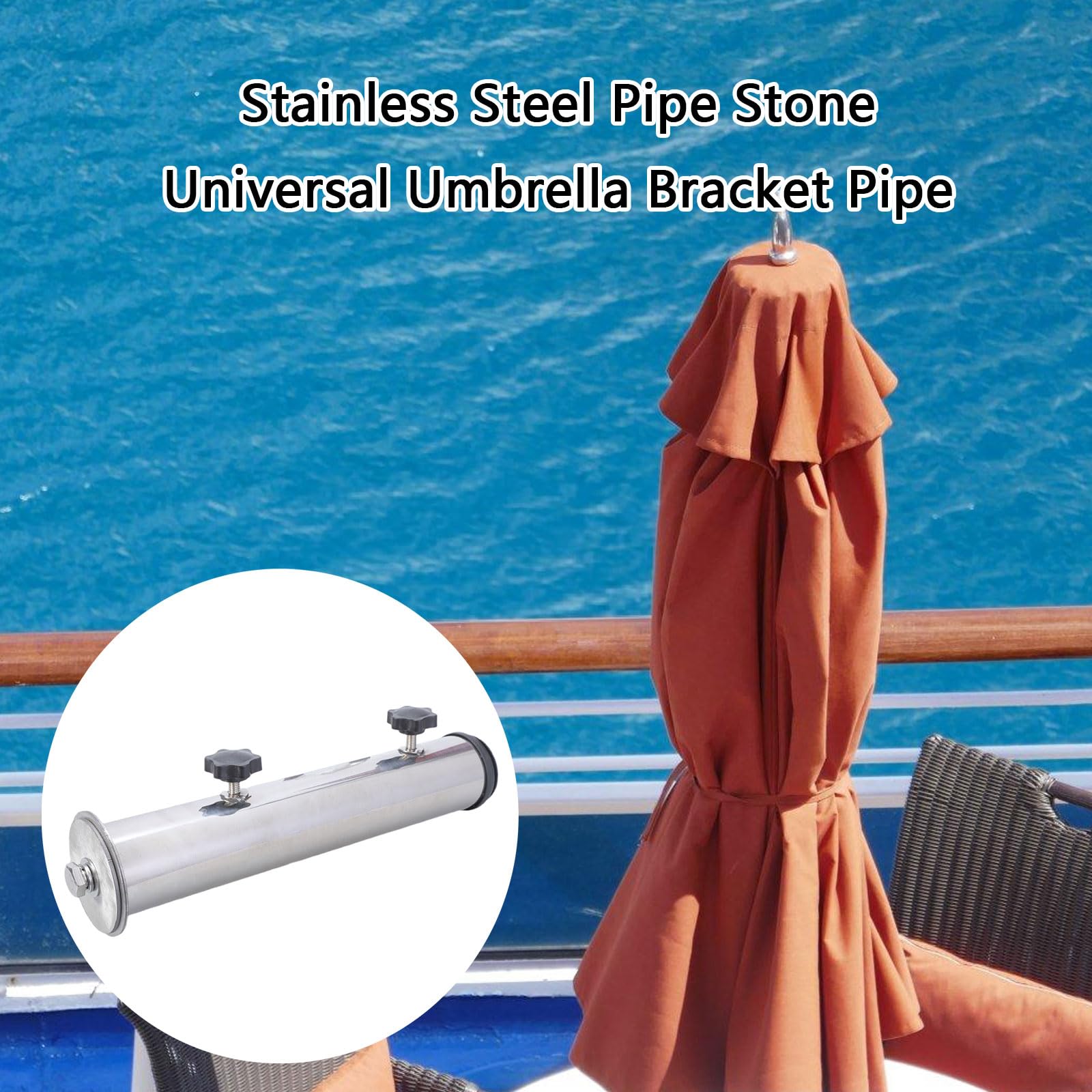 per ombrellone Multiuso, Staffa per Supporto, Tubo per Manicotto, per portaombrellone da Patio, con guarnizioni a Vite Sicurezza, Design Facile da installare, Manicotto per Supporto per da