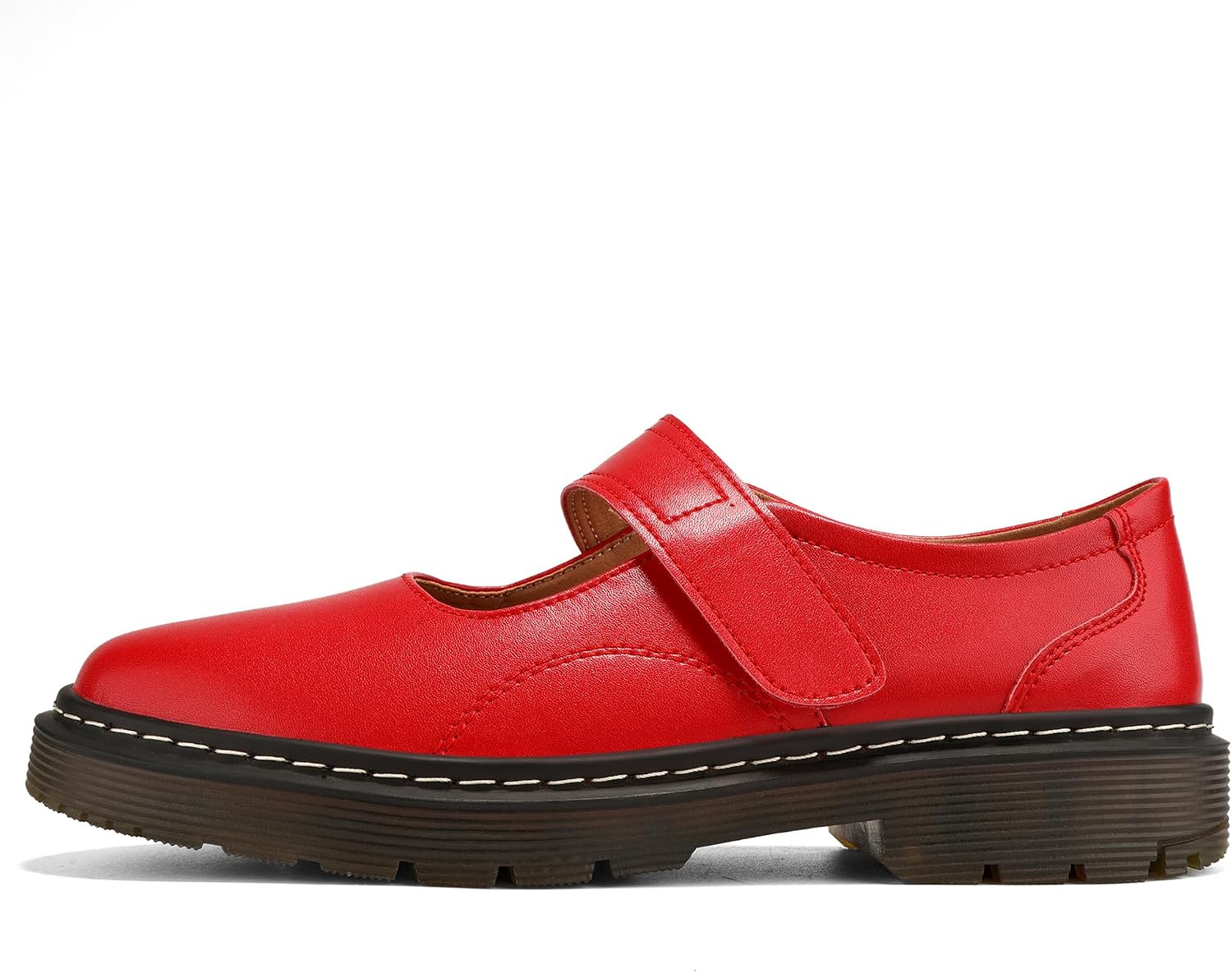 Women's Mary Jane Shoes, Comfortable Memory Foam Insole Flats with Classic Hook and Loop Closure Ankle Straps for Ladies School Work Travel image 5
