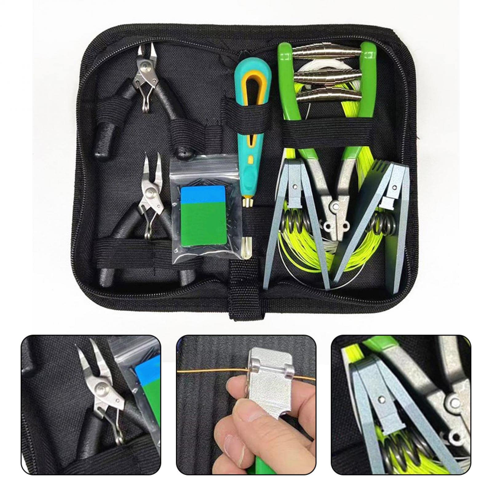 Lioaeust Ensemble d'outils de changement de cordes pour raquette de badminton - Kit de réparation pour raquette de badminton - Couleur aléatoire