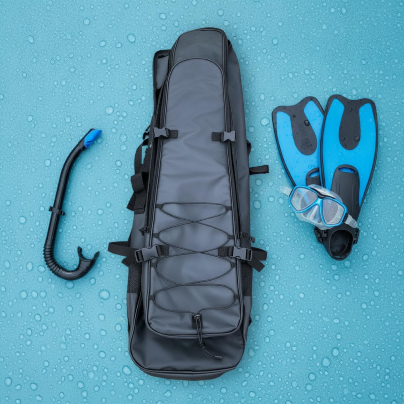 Portador de Aletas Impermeable Mochila de Buceo Bolsa para Aletas Estuche para Equipo de Natación con PVC 500D y 50L Recubrimiento, Array, Rosa, Puede Contener Aletas De 1 Metro De Largo