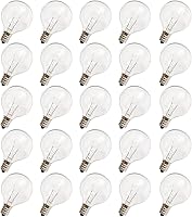 Vista 1 de Bombillas de repuesto G40, bombilla de globo transparente de 120 V 5 W, base de candelabro E12 C7, bombillas incandescentes de vidrio de 1.5