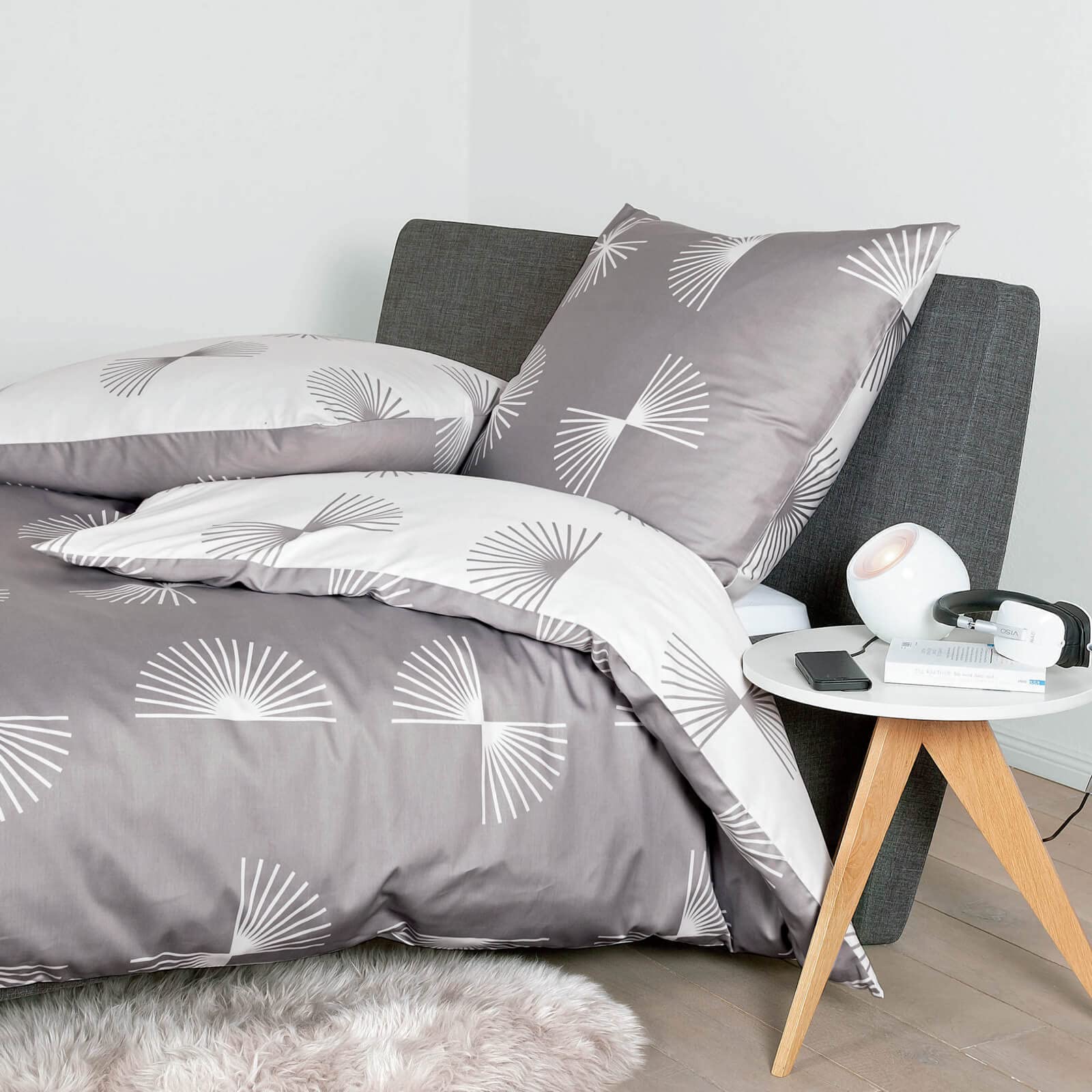 Janine Mako-Satin Bettwäsche J. D. 135x200 cm + 80x80 cm Taupe