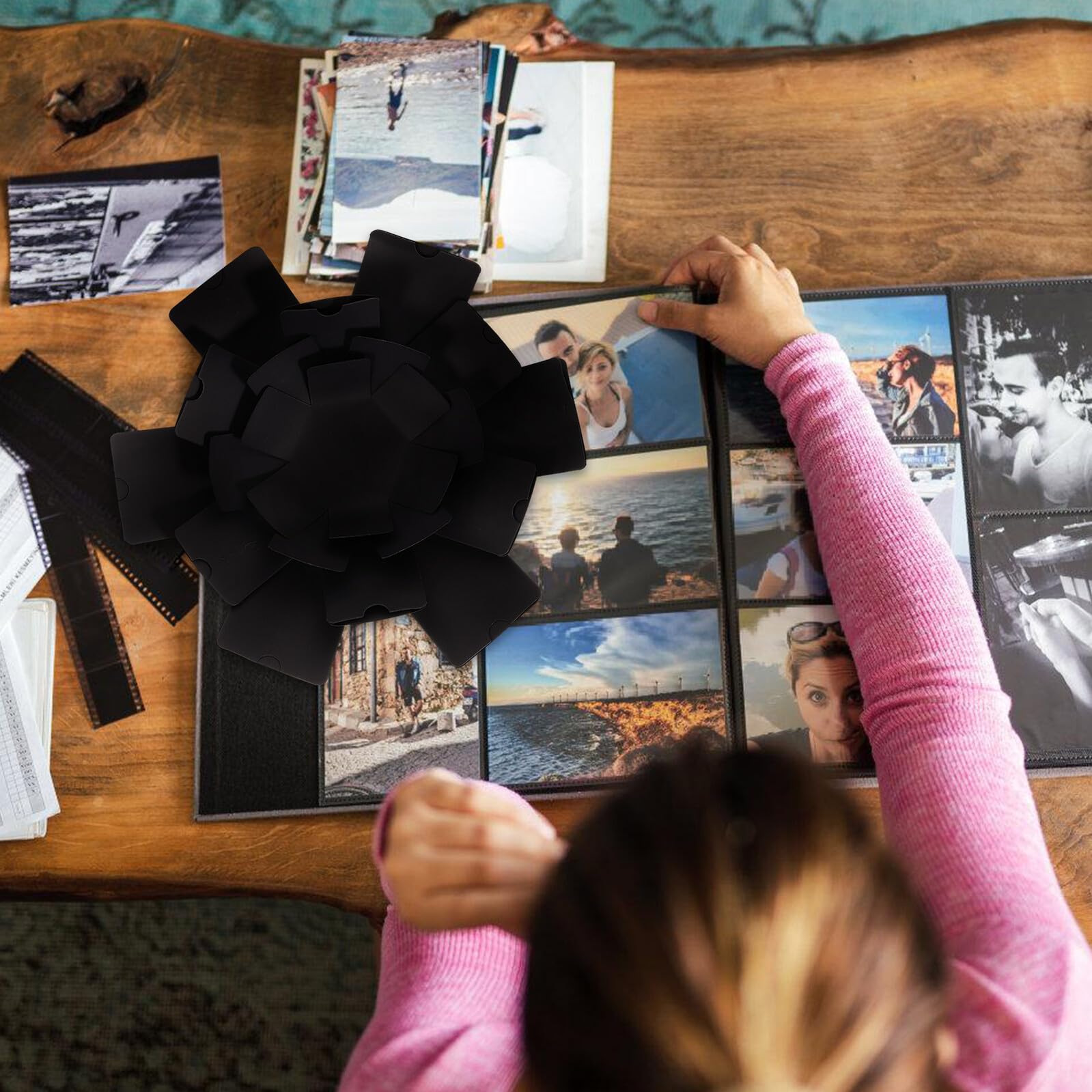 GLEAVI 1pezzi Album Fotografico Artigianale Contenitore Album Ricordi Fai da Te Scatola Regalo Foto Personalizzabile per Compleanni Natale Festa degli Innamorati