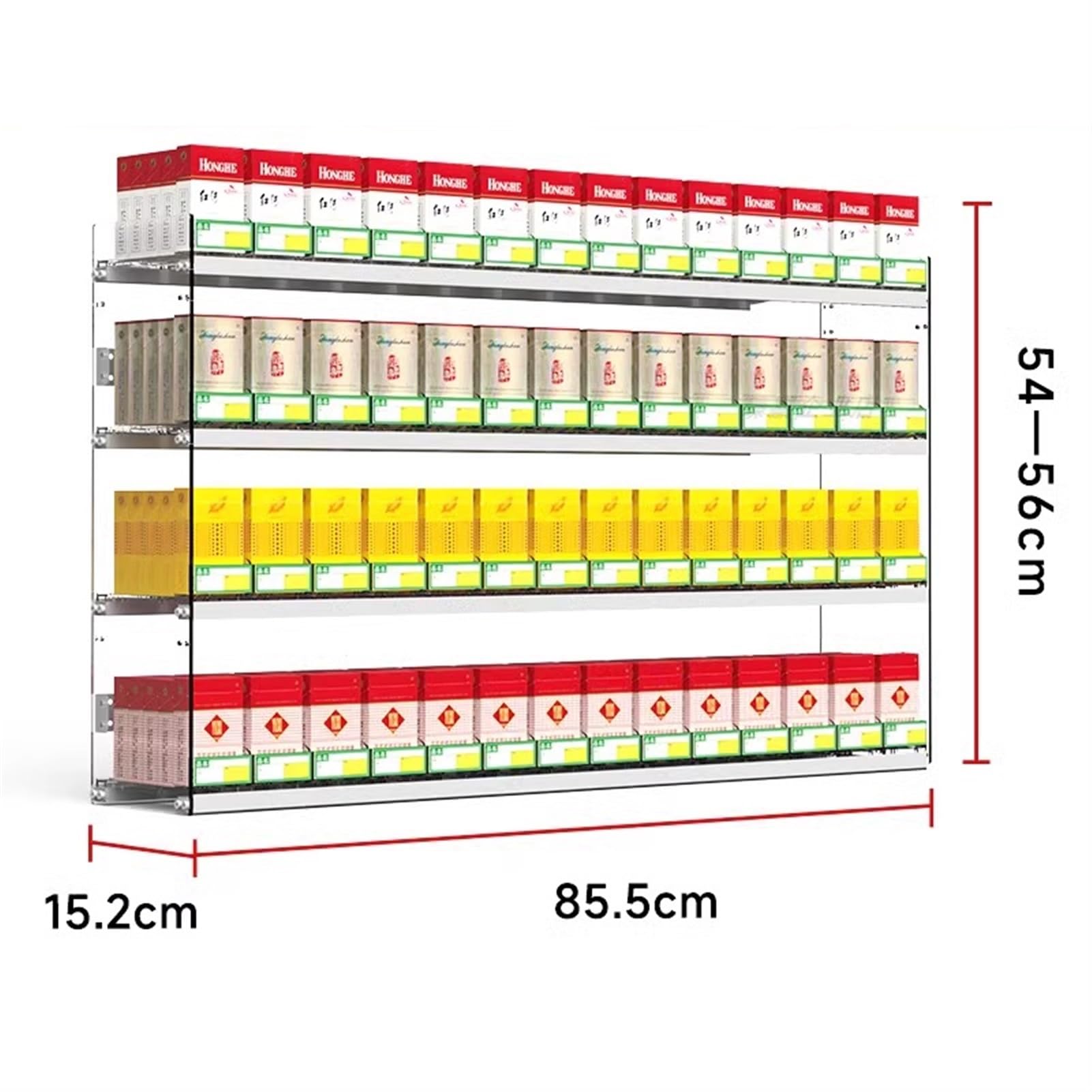 Generico Vetrina espositiva per Sigarette da banco Trasparente | Supporto per vassoi a Spinta Automatica per Negozi di Alimentari | Vetrina con divisorio (85,5x15,2x69 cm) - Perfetta per Negozi al de