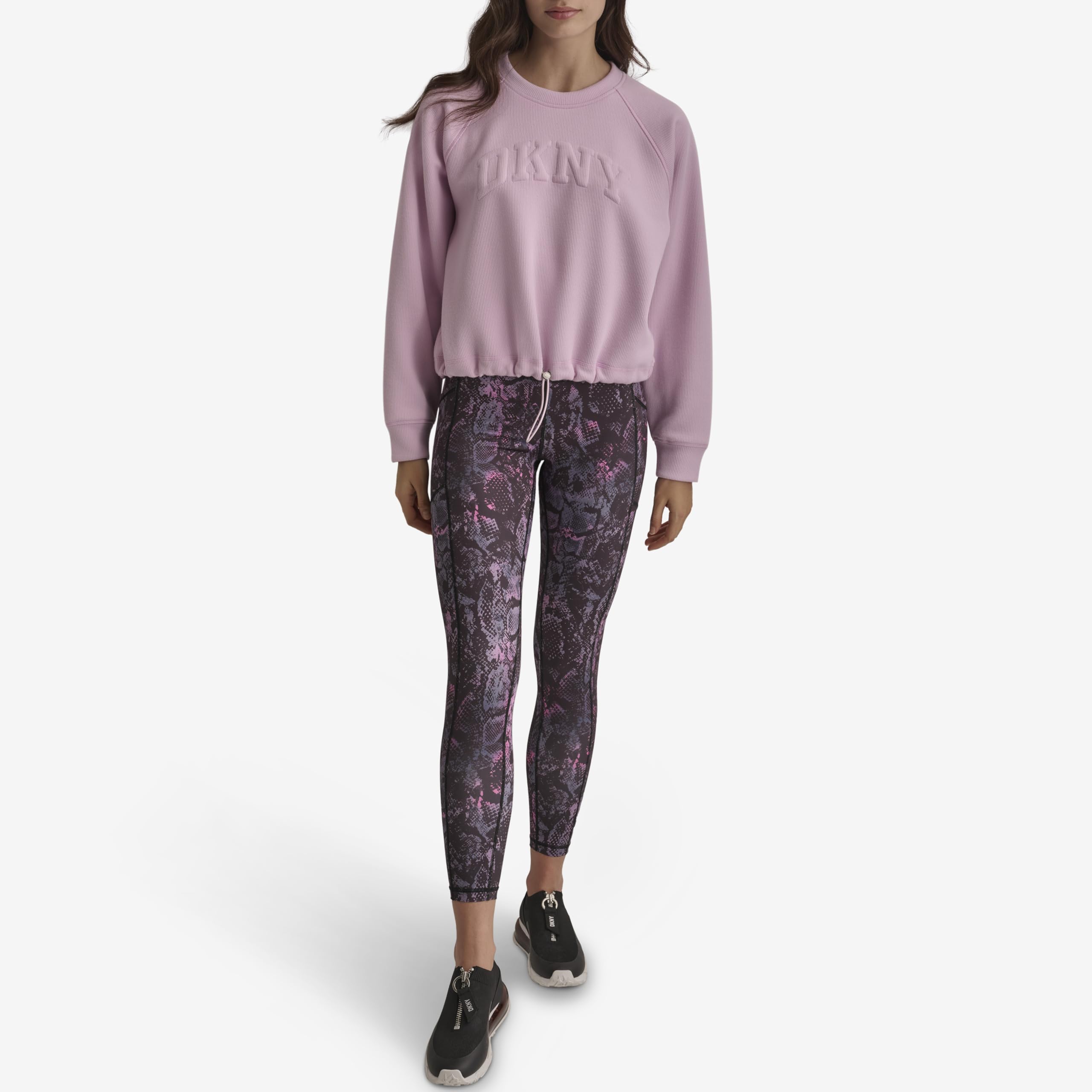 DKNY Varsity Puff Logo Crew Neck Suéter para Mujer
