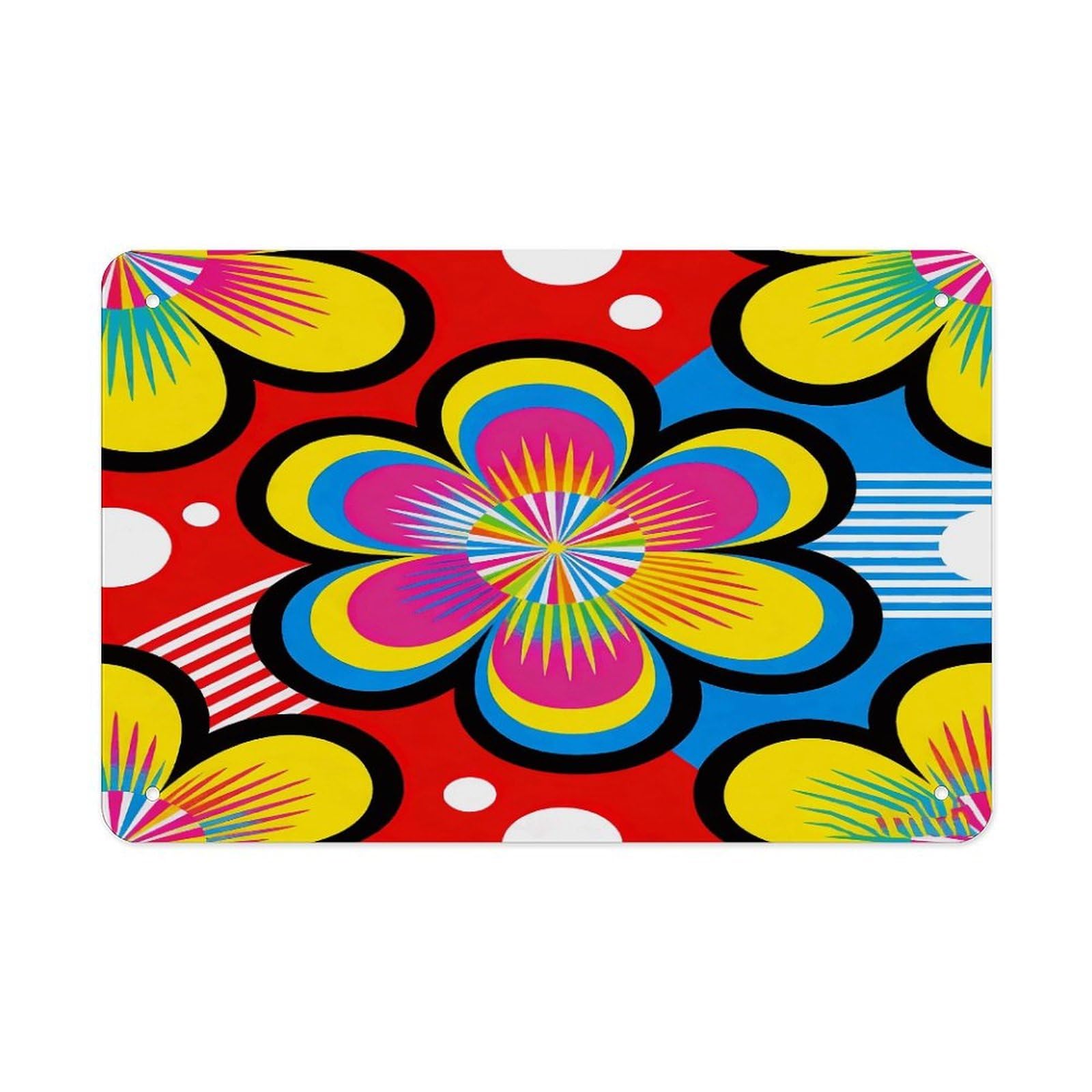Fodpand Style Neon Flower Core Wall Art Metal Tin Signs Bar Metal Tin Sign Wall Decor For Home Living Room Bedroom Toilet Hotel Halloween Decor Gifts 7.9X 11.8 Inch