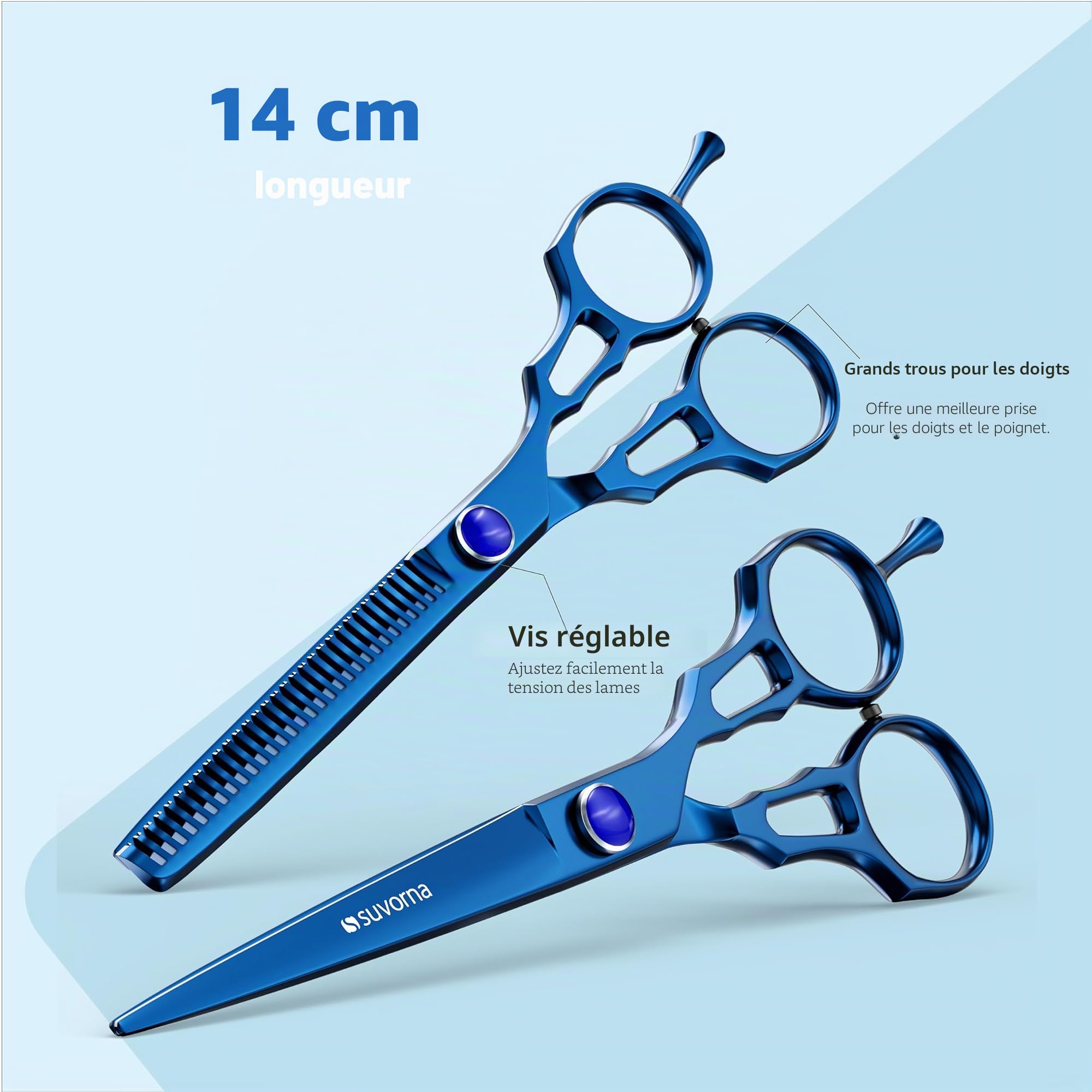 Kit Ciseaux Coiffure Professionnel 5.5" Ciseaux Desepaississant Cheveux Coupe Fourche Ciseaux Coiffeur Professionnel, Ciseaux Barbe Homme Ciseaux Cheveux Ciseau Coiffeur Accessoire Cheveux