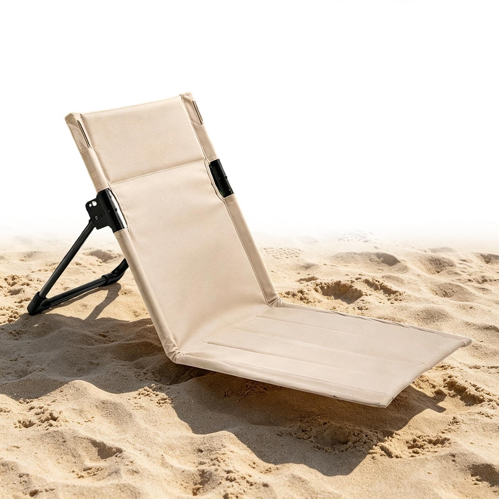 Plażowy Leżak z Oparciem Na Świeżym Powietrzu Kempingowa Leżanka
