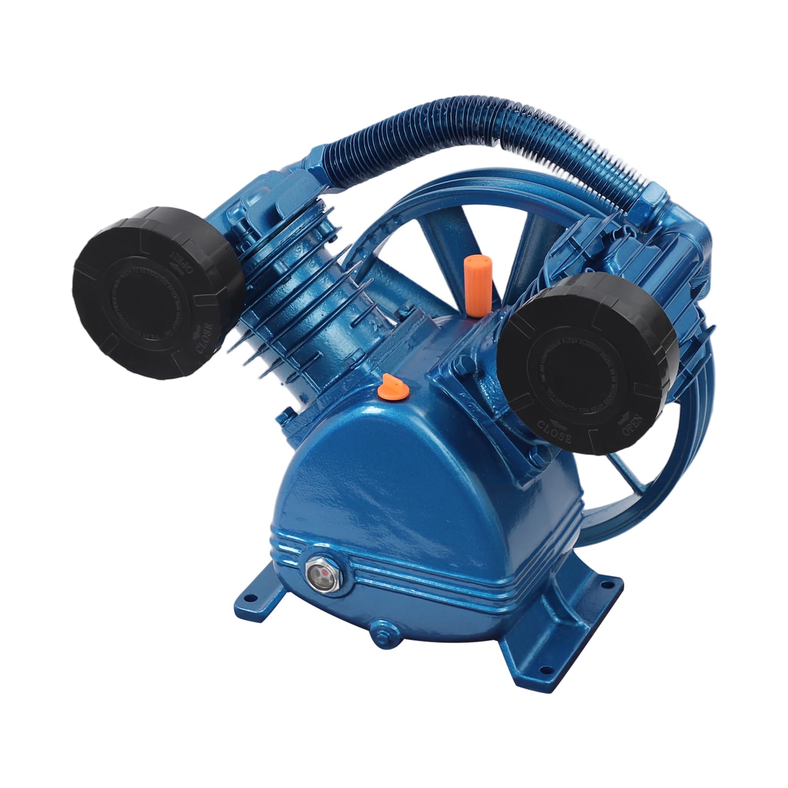 Compressore d'aria a 2 cilindri, testa della pompa, testa a V, compressore doppio compressore, aggregato ad aria compressa con filtro dell'aria per lavorazione alimentare e sanitaria