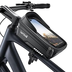 Lamicall Bike Frame Bag Waterproof - [1s Release] [2 in 1] Bike Phone Bag, Bike Phone Holder Mount, Bicycle Top Tube Bag, Cycling Pouch with Rain Cover, Bike Accessories for Phones Under 7"