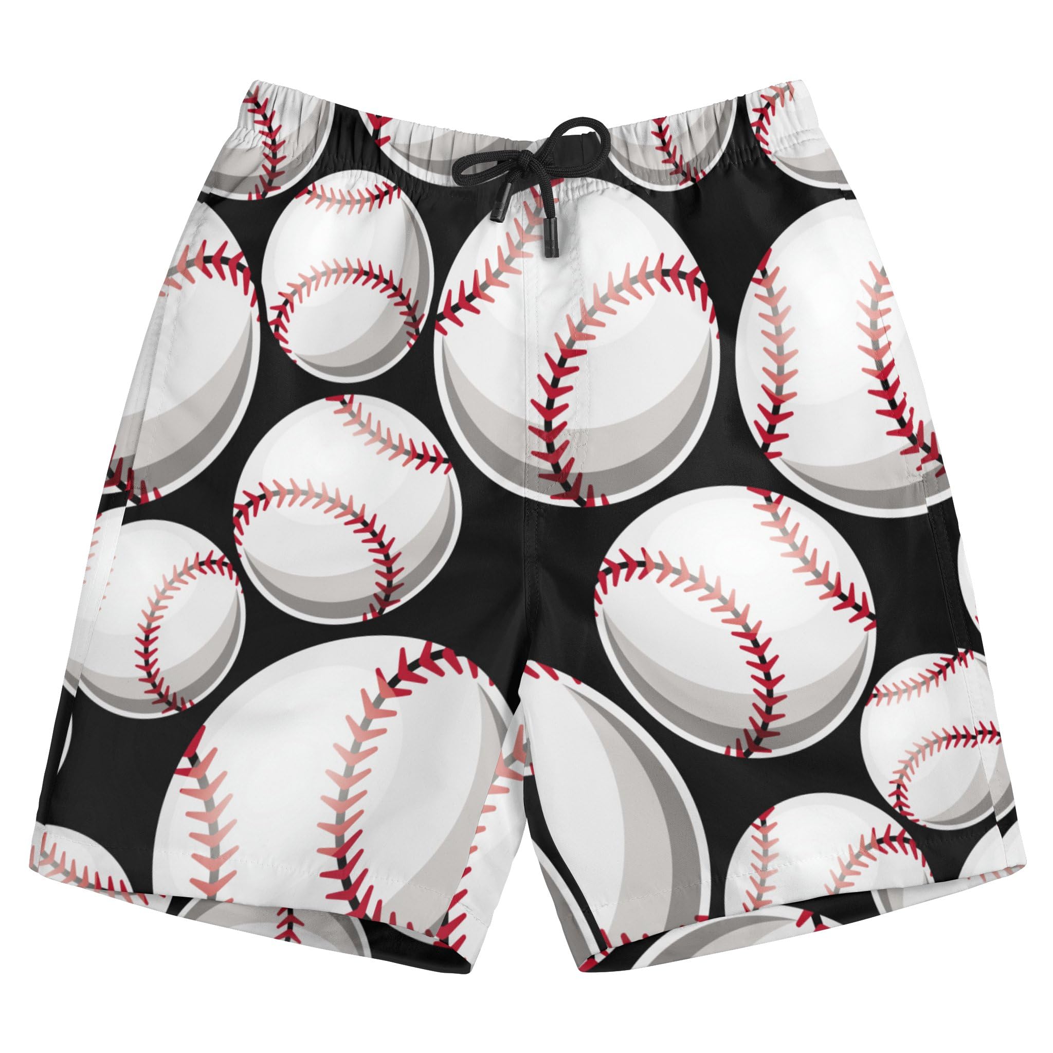Baseball Print Swim Trunks for Boys Quick Dry Boys Swimsuit Stretch Swim Shorts Children Novelty Board Shorts for Beach