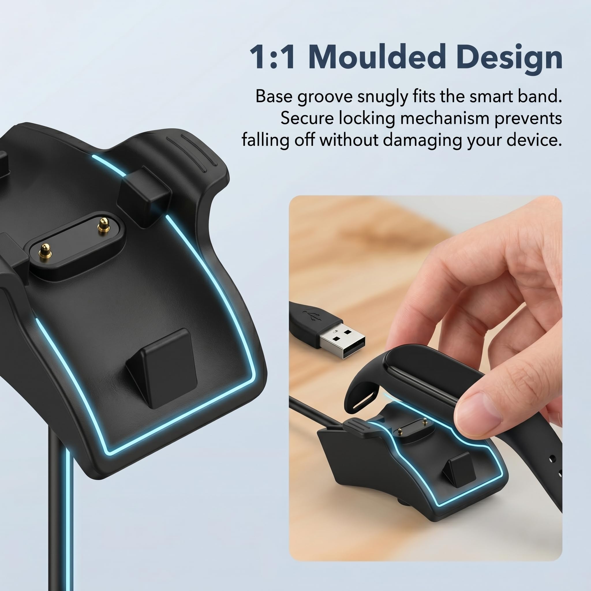 2 Stück Ladekabel Kompatibel mit Honor Band 5, 4, 3 und Huawei Band 4 Pro, 3 Pro, 2 Pro, Ladegerät Ersatz für Fitness Tracker, Tragbares Smartband Ladegerät mit Schutzchip und Kabel für Büro Reise
