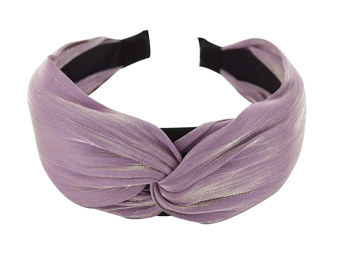 axy HRD2 Headband with Refined Knot and Light Shine - Beautiful Headband Hair Accessories (Light Purple), Black