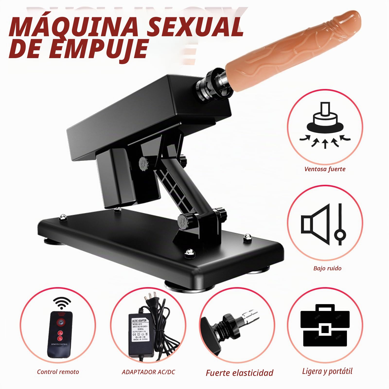 Máquina de sexo de control remoto, Love Machine Juguetes sexuales para hombres y mujeres Máquina automática de empuje con 5 consolador realista y accesorios 3XLR