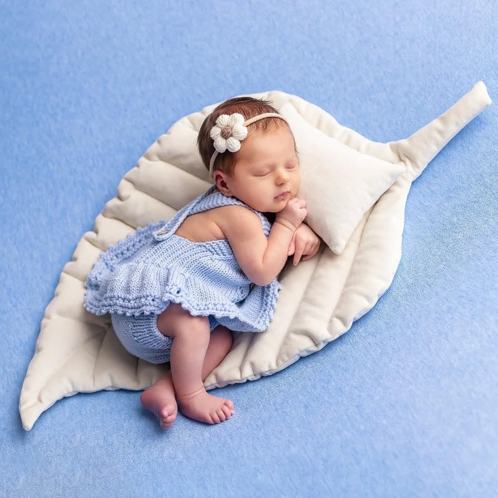 Ensemble de feuilles de coussin pour nouveau-né - Pour séance photo de bébé - Coussin de feuilles - Tapis de chambre d'enfant - Tapis de sol pour studio photo