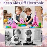 Magnetic Building Blocks 100PCS,Pink Castle Magnetic Building Cubes Magnetic Tiles Stacking Toys for Toddlers, Magnetic Blocks Sensory Toy Gifts for Boys Girls Aged 3 4 5 6 7 8 9 10 Years Old
