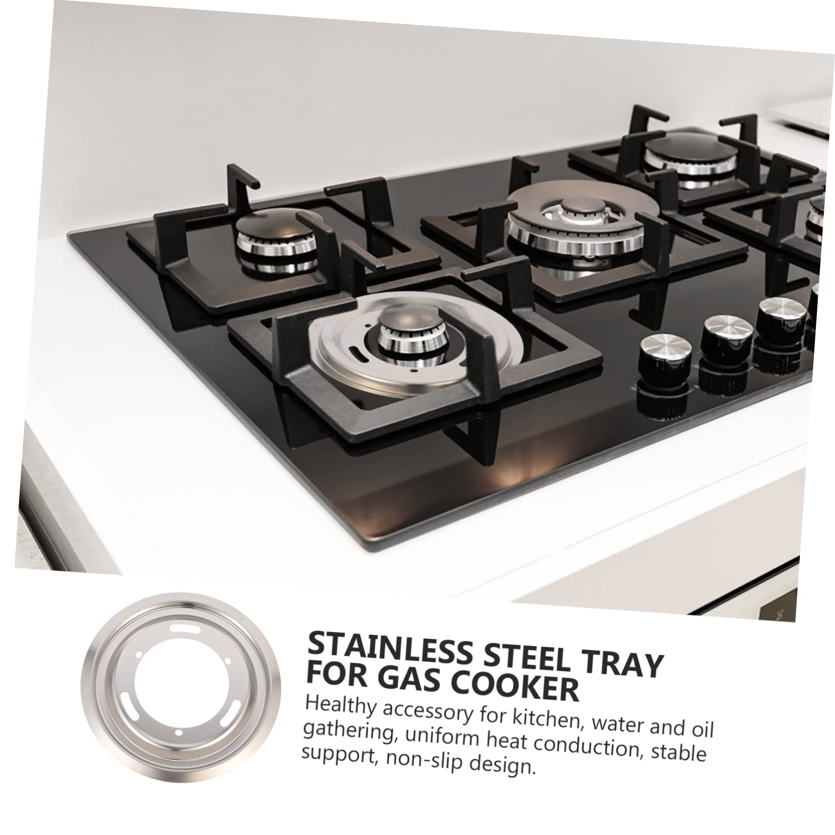 SHINEOFI 3 Set Copertura Per Bruciatori Gas Acciaio Inossidabile Vaschette Per Piano Pratiche E Resistenti Design Antiscivolo Per Moderne 3 Pezzi * 3