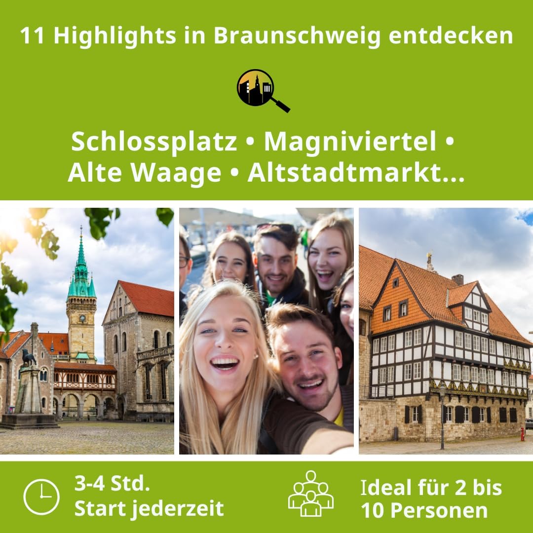 Stadtspiel Schnitzeljagd Braunschweig Altstadt - Entdeckertour | Stadtrallye durch die Altstadt – ideales Erlebnisgeschenk für Touristen & Einheimische, perfekt für Teamevents