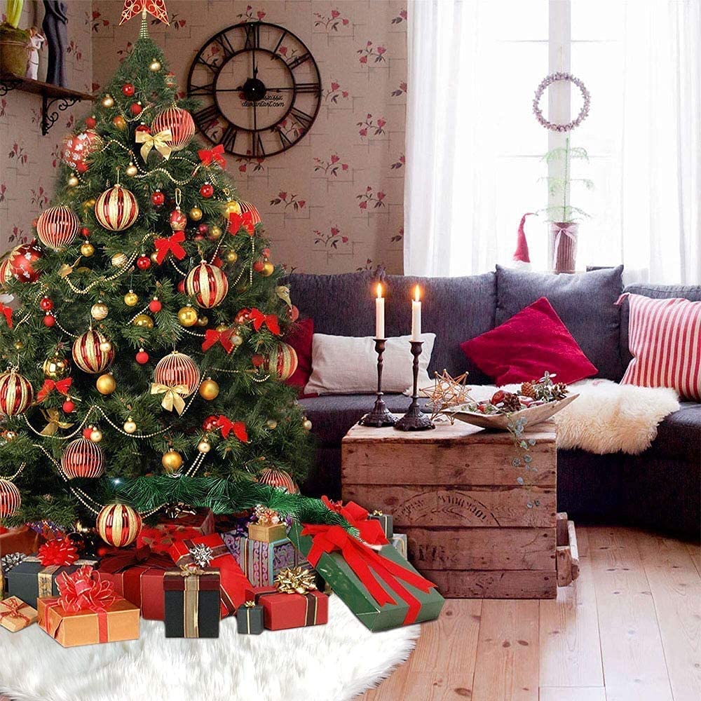 Jupe Sapin de Noël Jupe Arbre De NoëL 35,4 pouces en peluche mercerisé Jupe en Jupe Sapin de Noël Jupe Arbre De NoëL 35,4 pouces en peluche mercerisé Jupe en