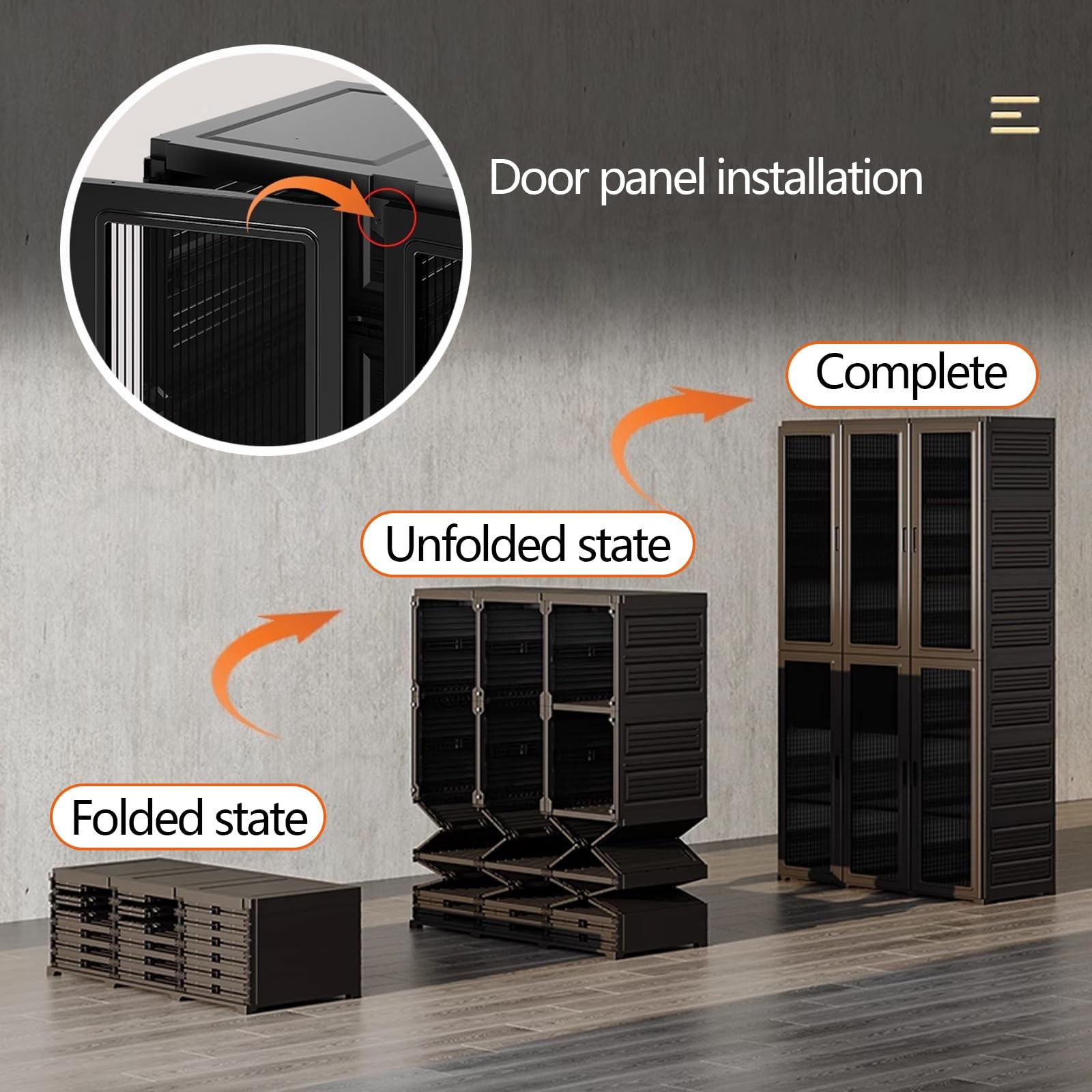 Armadio Piccolo Camera da Letto Salvaspazio Grande Capacità Cabina Armadio Chiusa Angolare con Asta Appendiabiti per Dormitori e Appartamenti