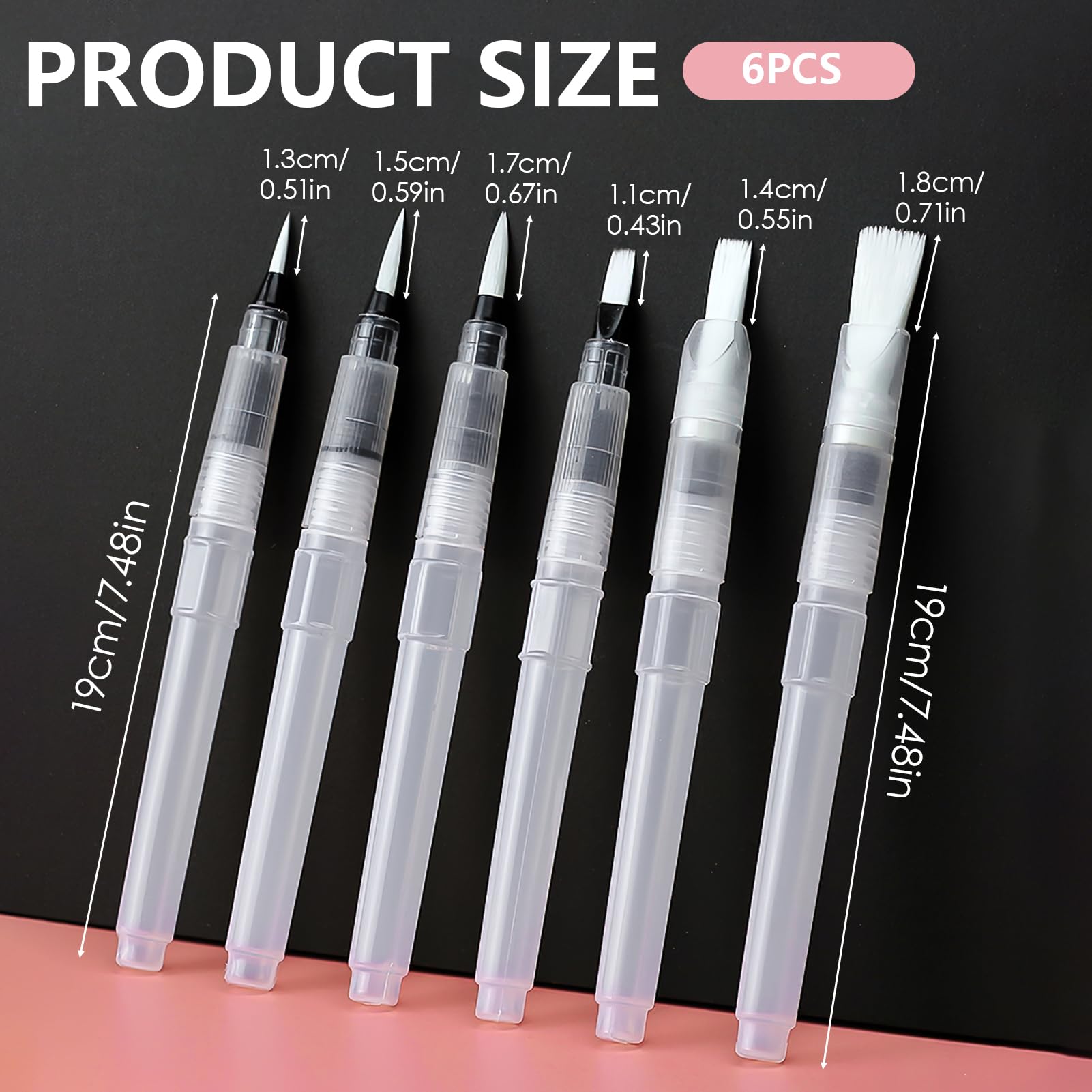 Set 7 Pennelli Con Serbatoio D'Acqua Riempibile - Scettar Penne Ad Acqua Per Acquerello E Calligrafia, Morbide E Precise
