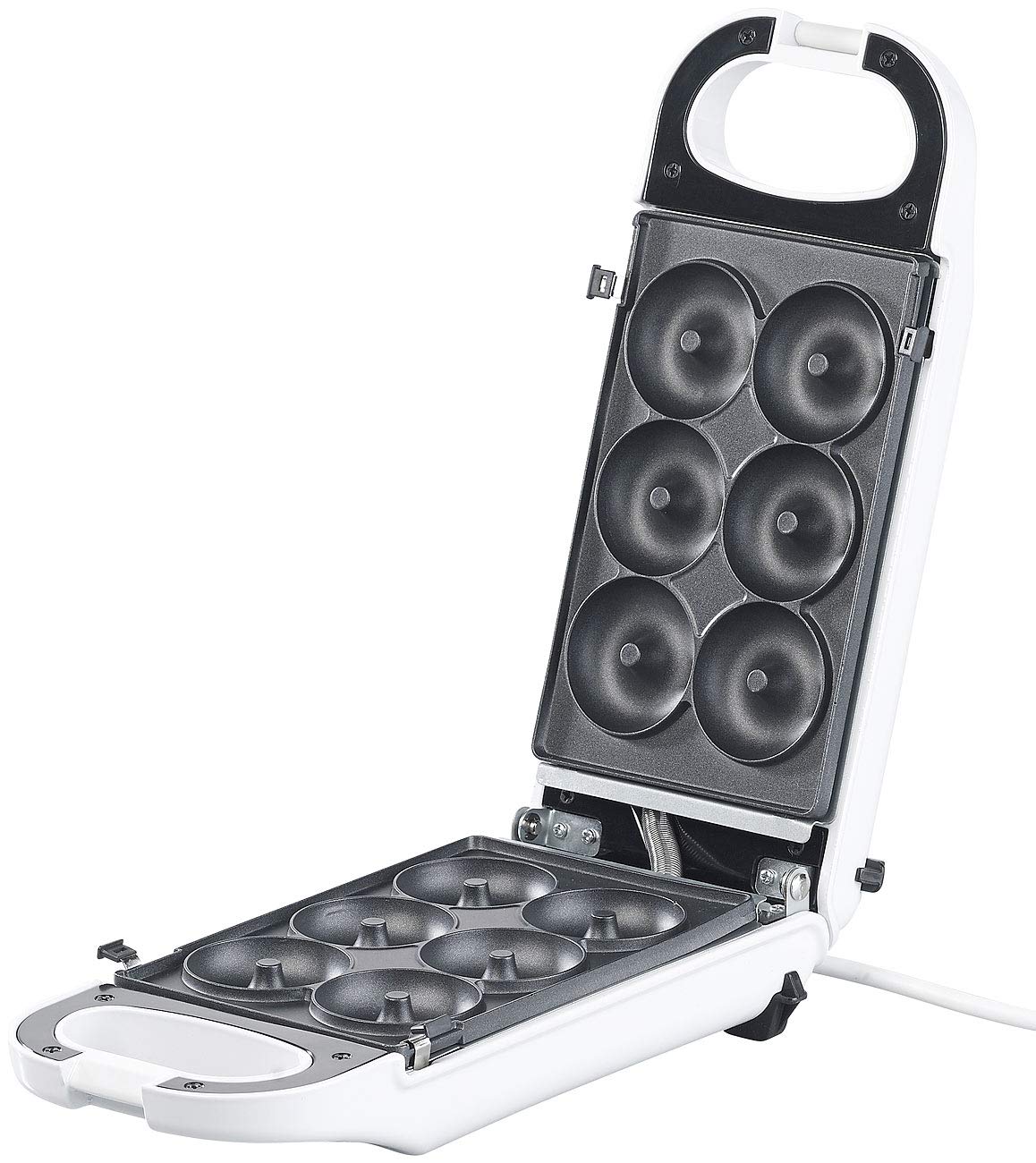 Rosenstein & Söhne Waffeleisen: 6in1-Snack-Maker, auswechselbare Formen, antihaftbeschichtet, 700 Watt (Waffeleisen verschiedene Formen, Donut Maker, Eis)
