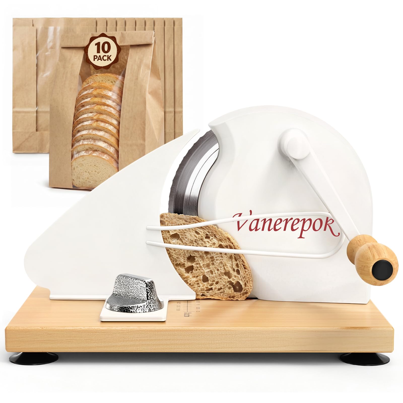 vanerepok Manual Bread Slicer for Homemade Sourdough Adjustable Thickness