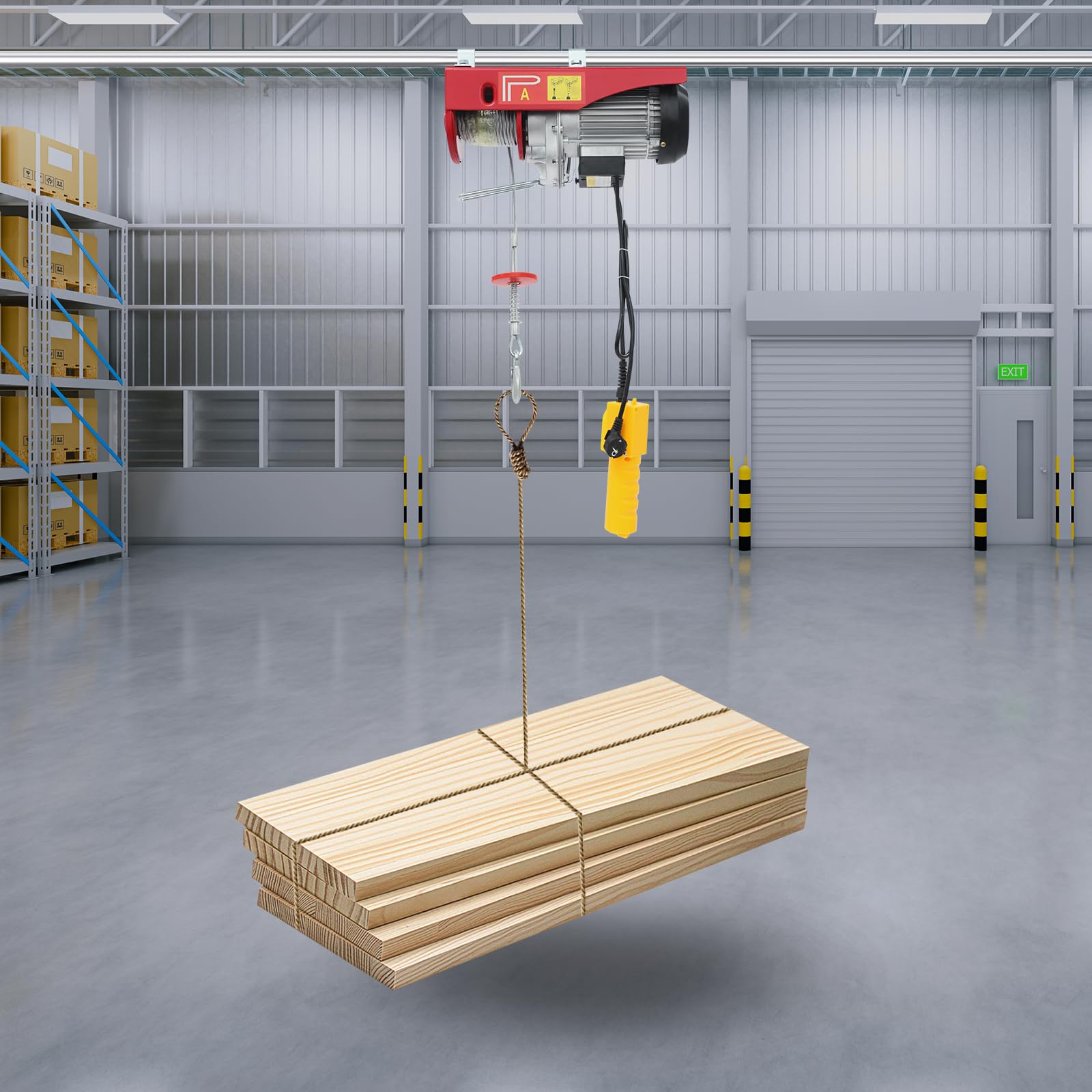 Palan à câble électrique 220 V 1300 W | Simple/Double brin 400 kg / 800 kg | Hauteur 12 m / 6 m – Pour chantier, usine, entrepôt