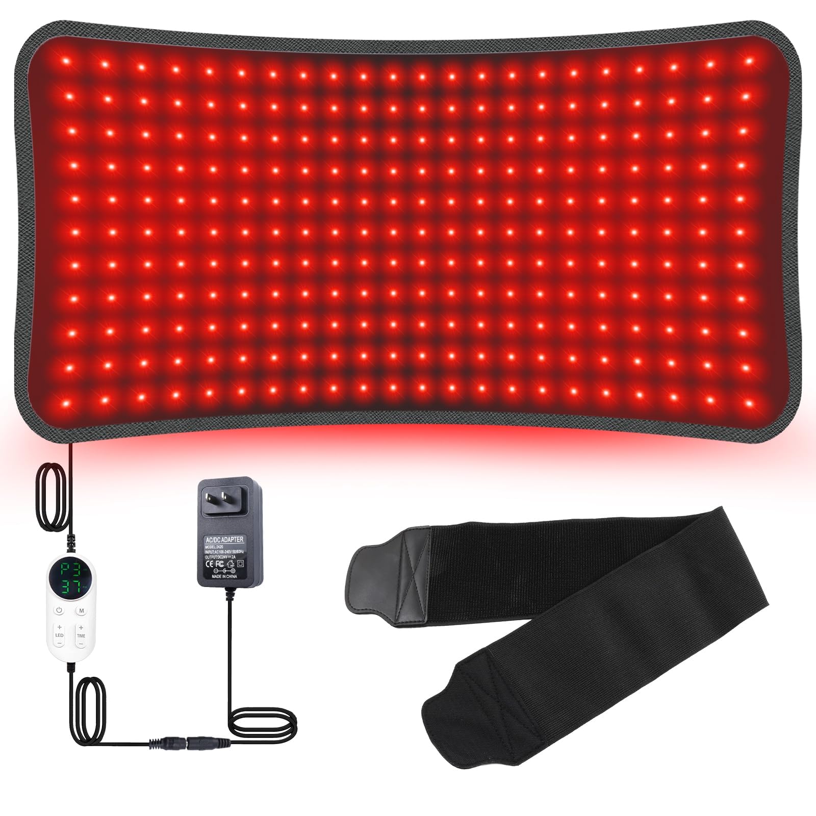 Amazon.co.jp: 近赤外線ライト腰ベルト 赤色ライトLED腰ベルト 長さ61