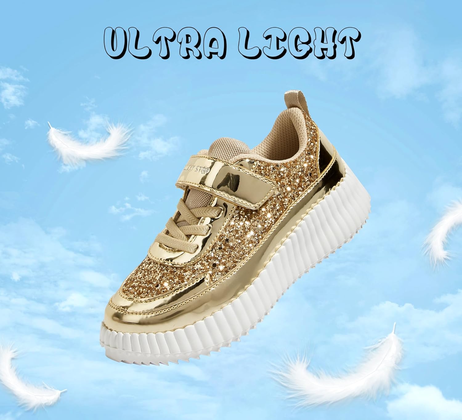 LUCKY STEP Kid's Glitter Running Sneaker Sparkly Braided Shiny Bling Princess Shoes School Athletic Walking Shoes for Children/Boys/Girls - Image 4