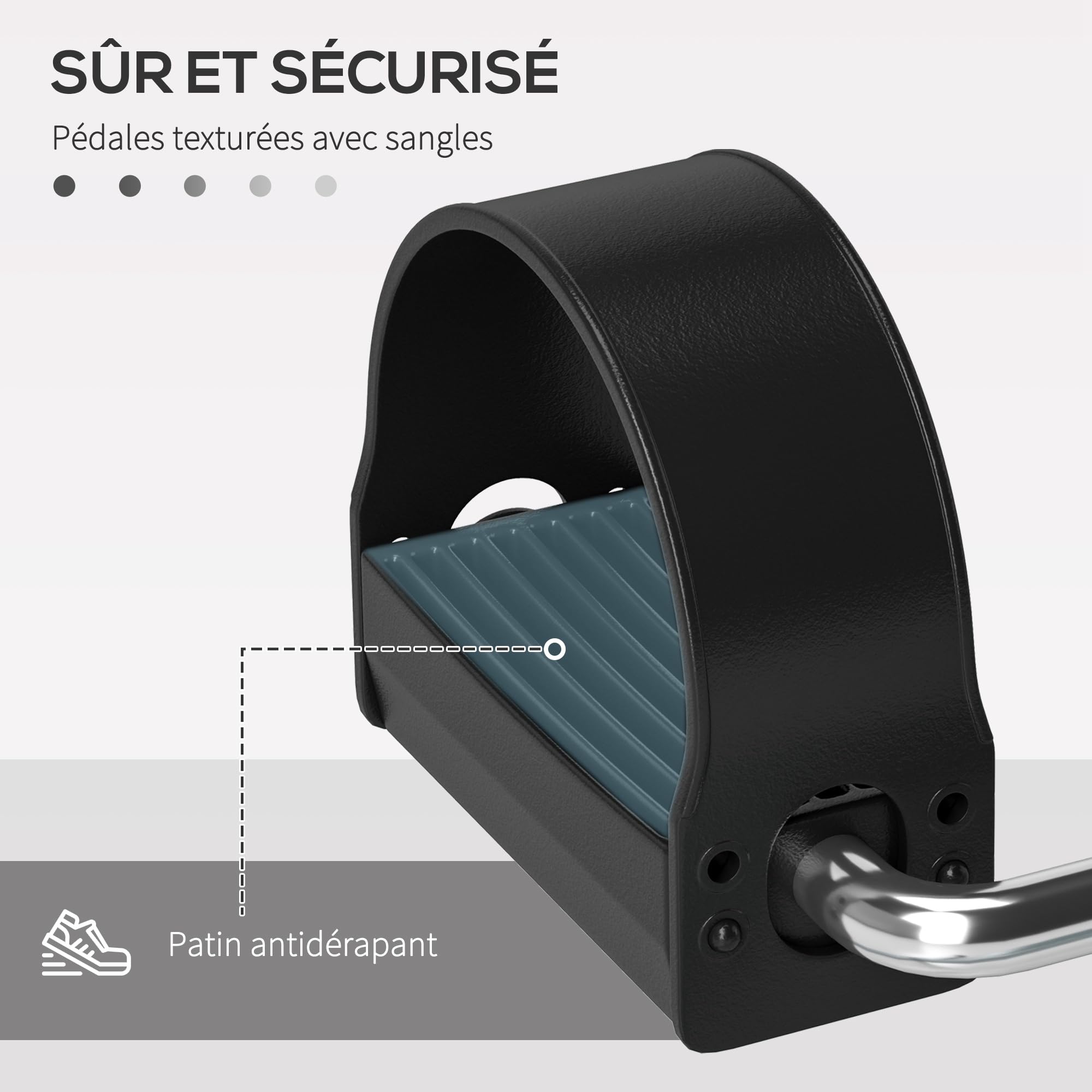 HOMCOM Mini Vélo D'Appartement Pédalier Portable - Exercice Bras Et Jambes Pour Maison Et Bureau