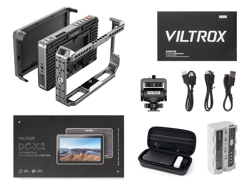 Monitor Da Campo VILTROX DC-X2 6 Pollici - 2000 Nits HDR, Touchscreen 4K | Forma D'Onda, LUT 3D E Focus Assist Per Fotocamere