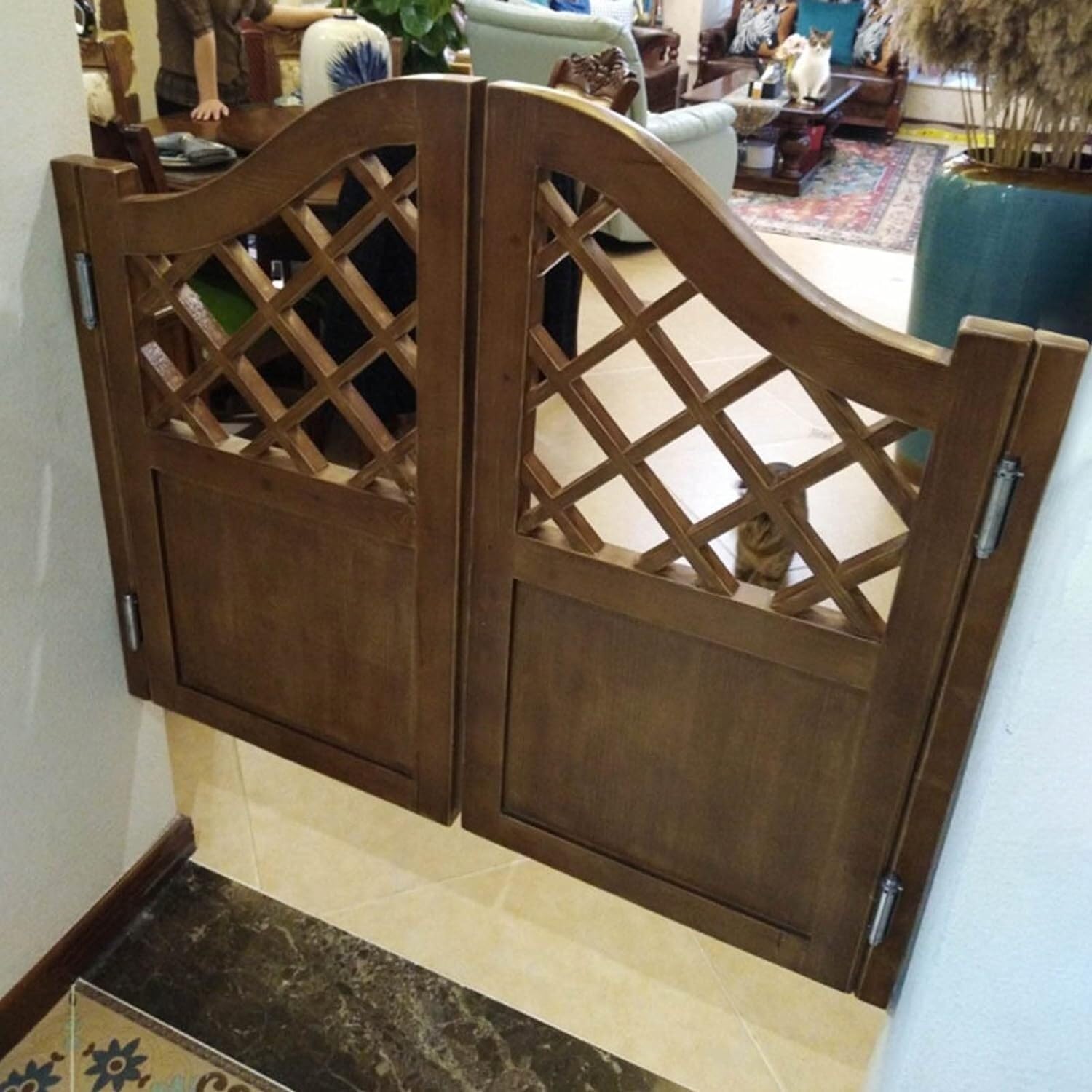 Portes battantes de café marron ELzEy W75xH90cm pour cuisine