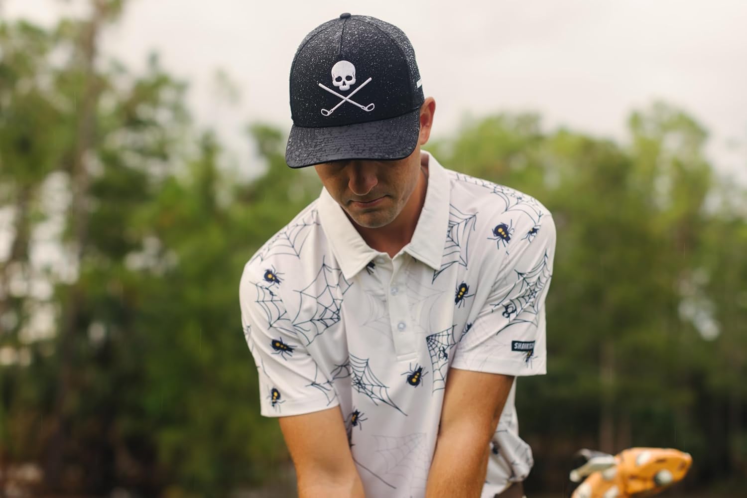 SHANKITGOLF Skull Golf Hat Adjustable Snapback Golf Cap | 95% Polyester, 5% Spandex | One Size Fits All