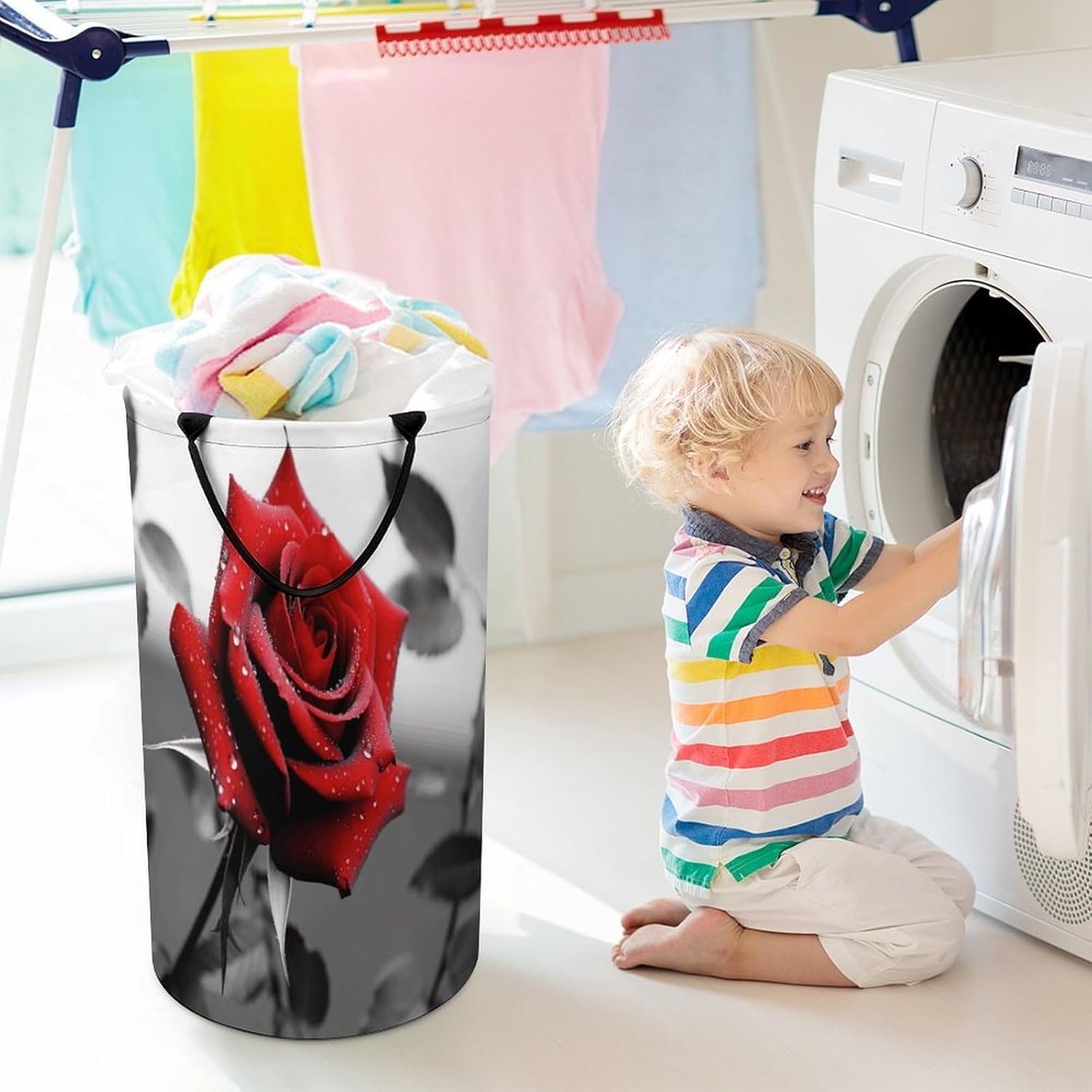 Dirty Clothes Basket Extra Large 110l Open Top Laundry Hamper With Portable Carry Handles, Foldable Waterproof Clothes Basket Spacious Laundry Bag For Bedroom Bathroom Laundry Room Dorm