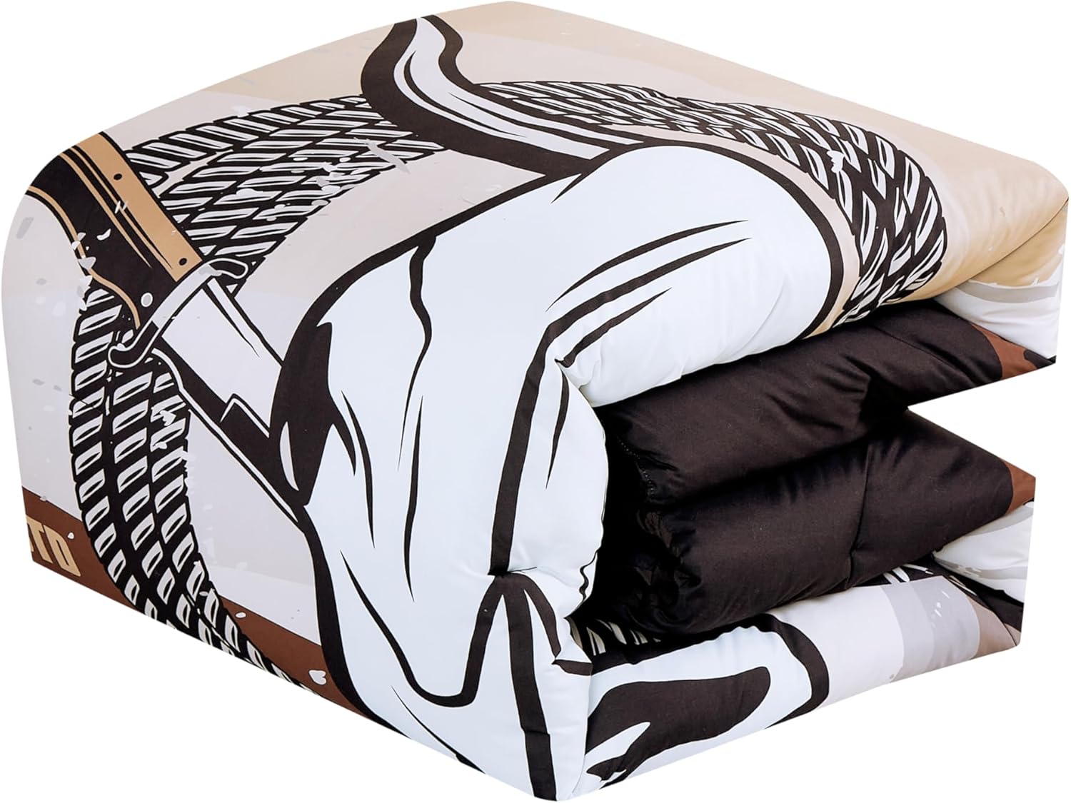 Chezmoi Collection Weston 7-Piece Southwestern Country Skull Comforter Set - Multicolor Brown Beige Tan White Printed Washed Microfiber Bedding, Queen - Image 9