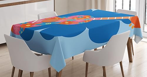 Miniatura 4 de Ambesonne Mantel medieval, castillo de madera medieval para pared y puerta, estilo gótico, diseño de mediados de siglo, mantel rectangular para