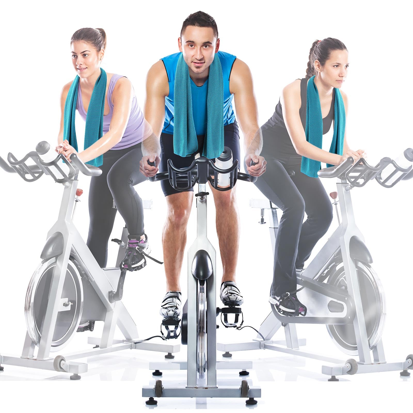 30er Pack Kühlhandtücher 40"x12", Mikrofaser Cooling Towel Für Hals & Gesicht, Schnell Kühlend, Wiederverwendbar, Atmungsaktiv, Für Sport Fitness Yoga Laufen Golf Aqua Blue