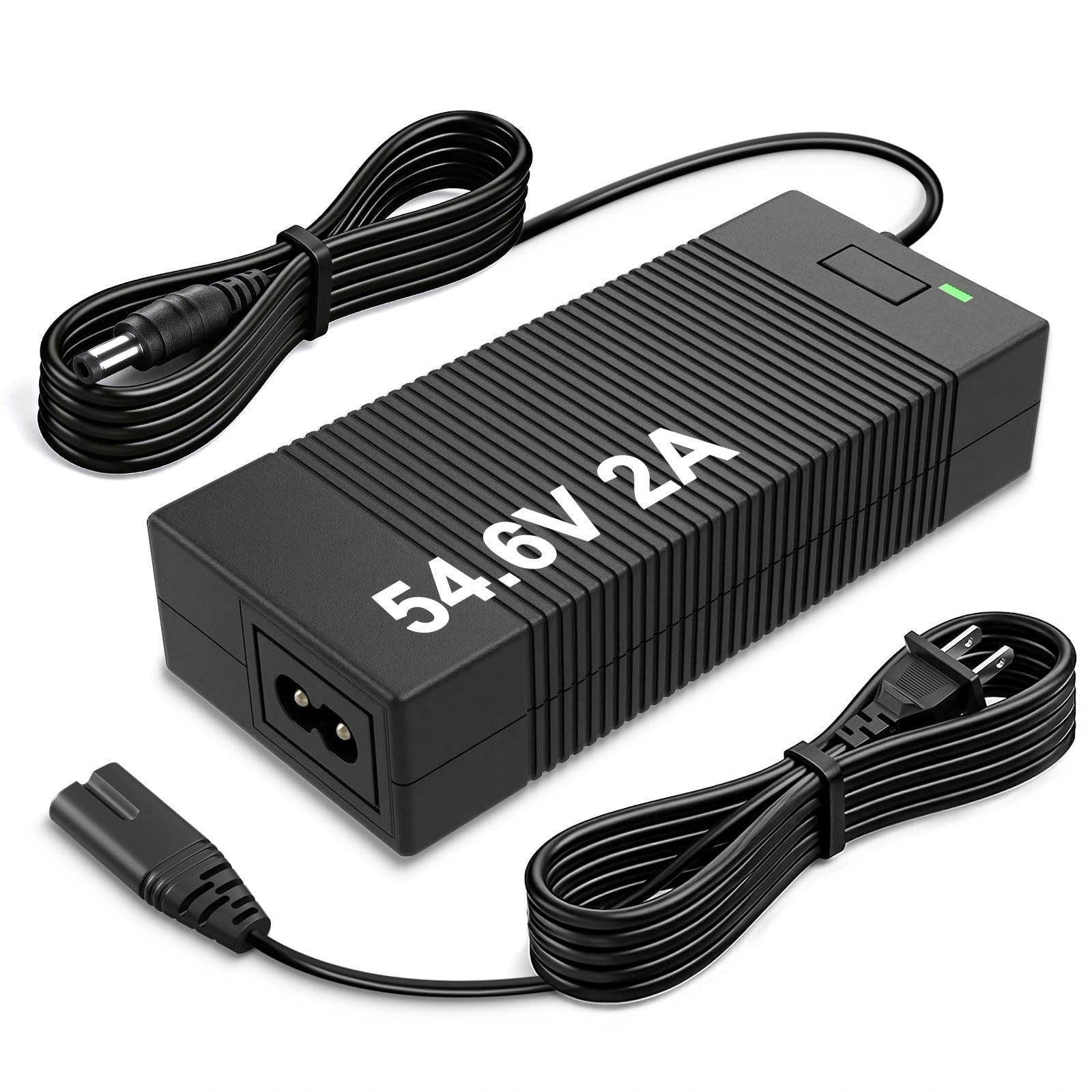 Photo 1 of PUKOKAL 54.6V 2A Ebike Charger for 48V Lithium Batteries Electric Scooter Battery Charger with DC 5.5x2.5/2.1mm Plug Fast Charging Power Adapter for 48V Electric Bicycle