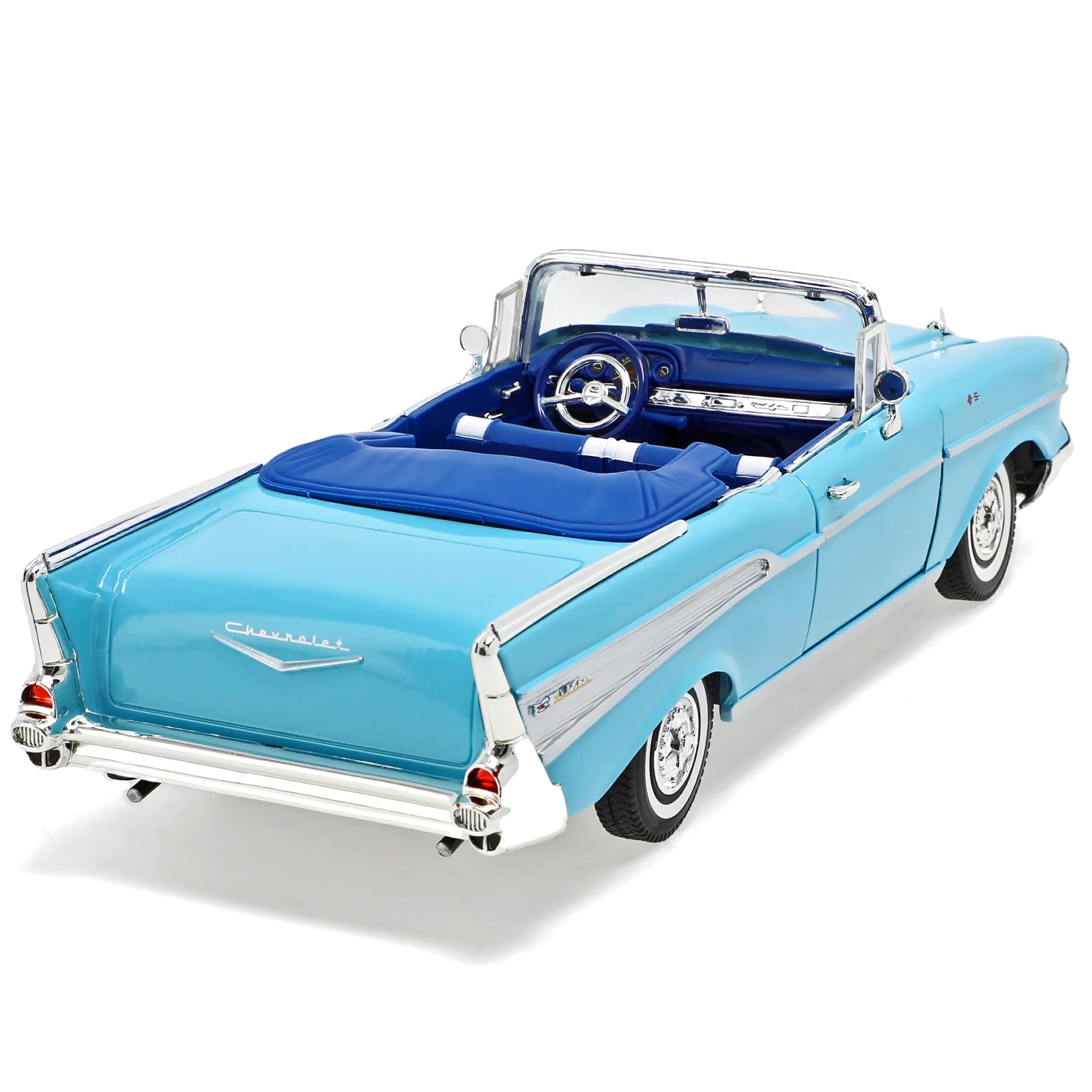 Motormax Chevrolet Chevy Bel Air 1957 Cabrio Blau Oldtimer 1/18 Modellauto Modell Auto