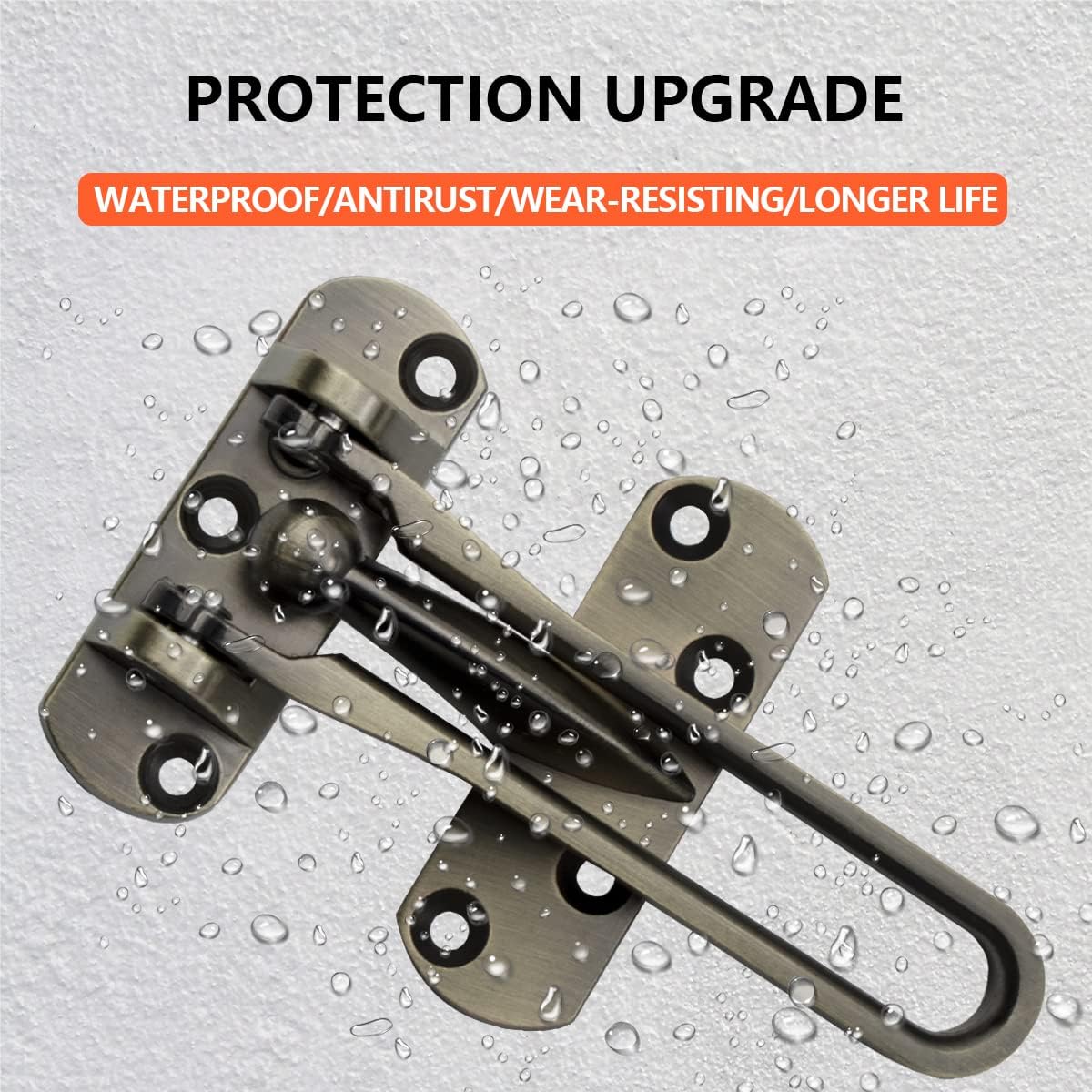 SANATO Door Lock Swing Bar Door Guard 2-1/2" High Security for Home (Antique Brass US5)