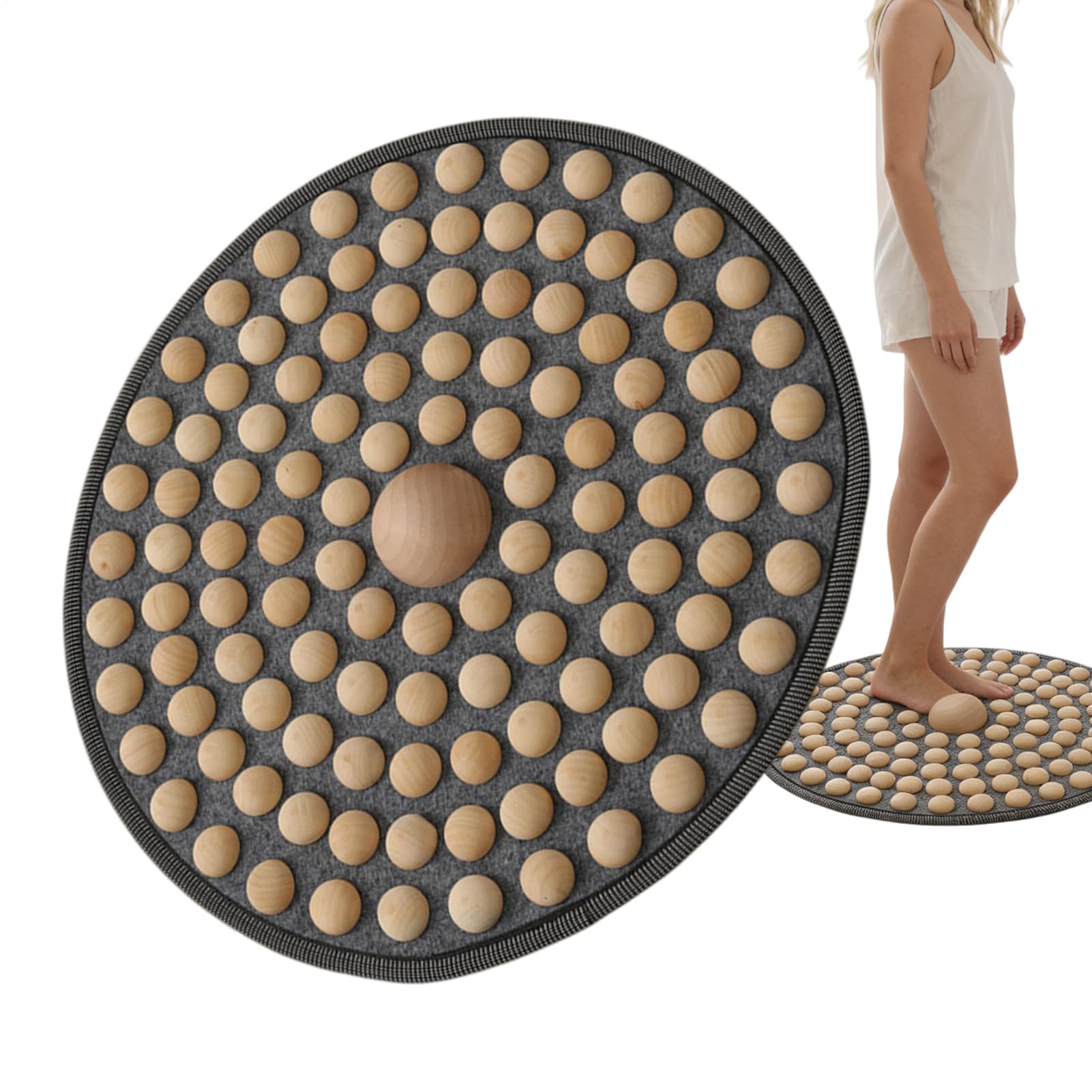 Alfombrilla de Madera para Pies Herramienta de Masaje de Madera Ergonómica