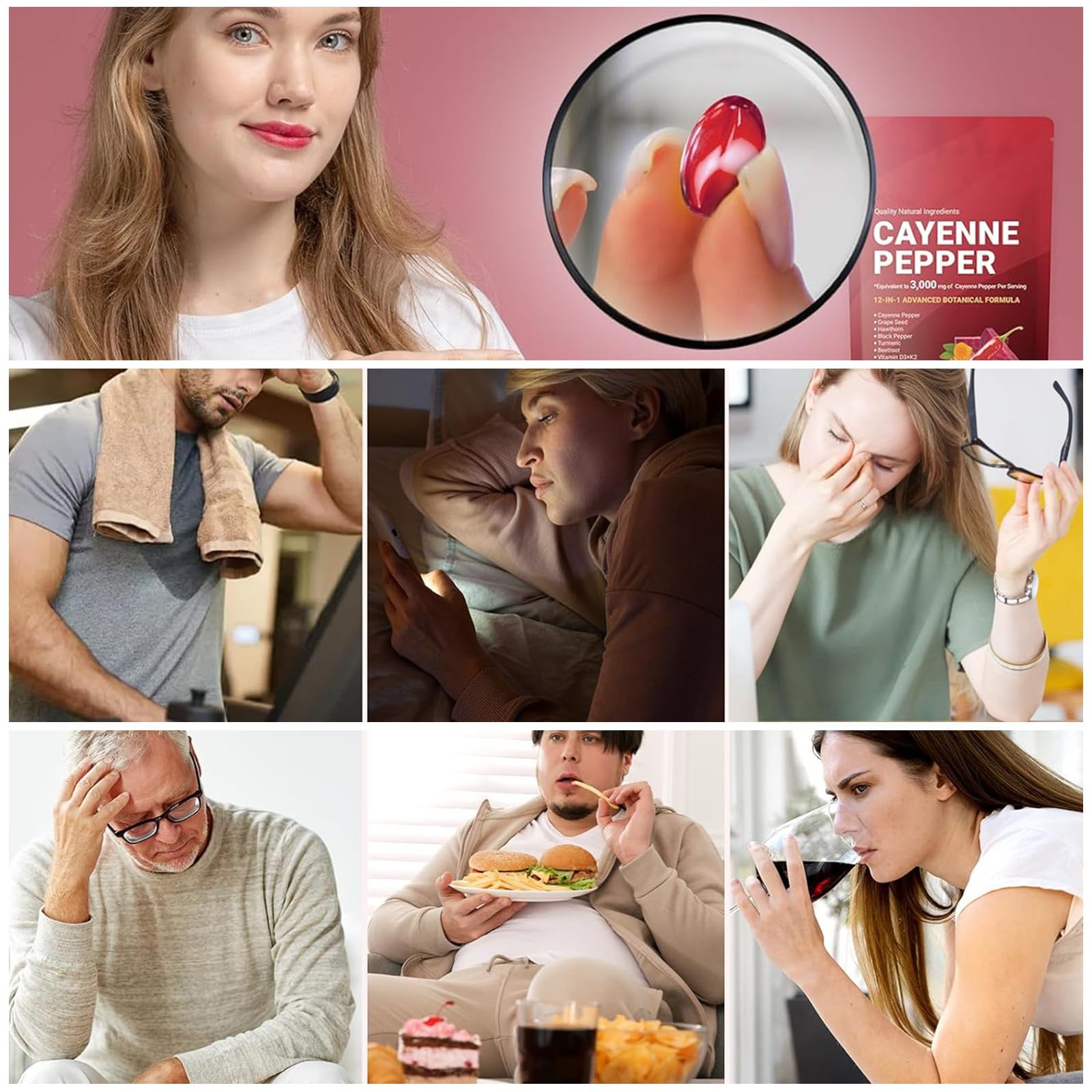 Cayenne Pfeffer Komplex –12-in-1 Formel, Cayennepfeffer-Softgels, 240 Softgel-Kapseln – Mit Kurkuma, Weißdorn & Rote Bete – Hochwertiger Pflanzenextrakt-Komplex (3 Beutel)