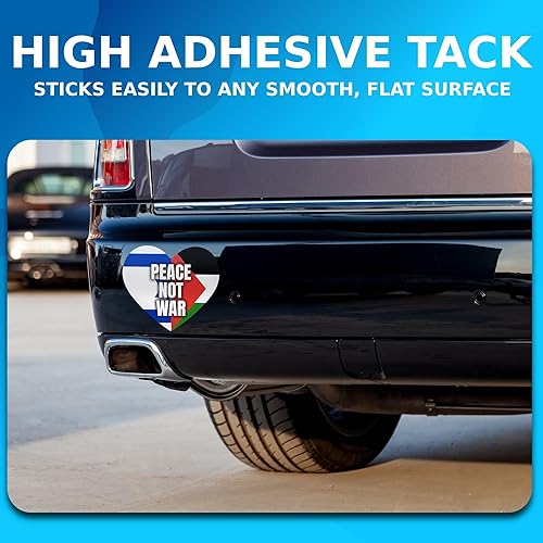 Miniatura 4 de Peace Not War Israel Palestine - Calcomanía política con texto en inglés "Orgulloso apoyando la paz, no la guerra", paquete de 2 calcomanías de