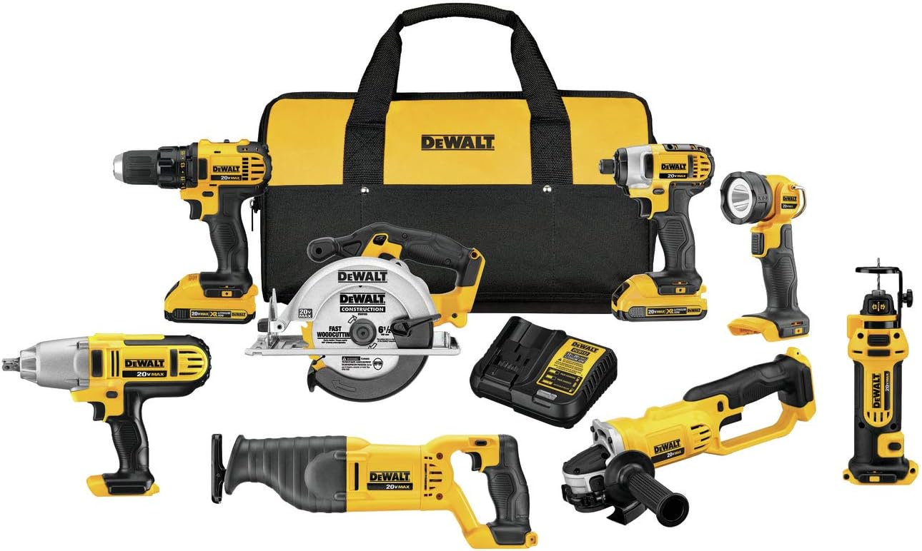 DEWALT 20V MAX* Cordless Drill Combo Kit , 8-Tool (DCK881D2)